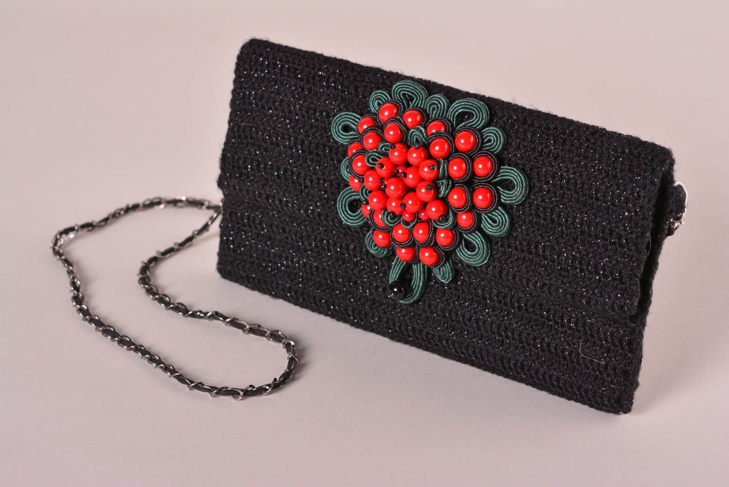 Handmade clutch bag soutache purse for women designer accessories gifts for her photo 1