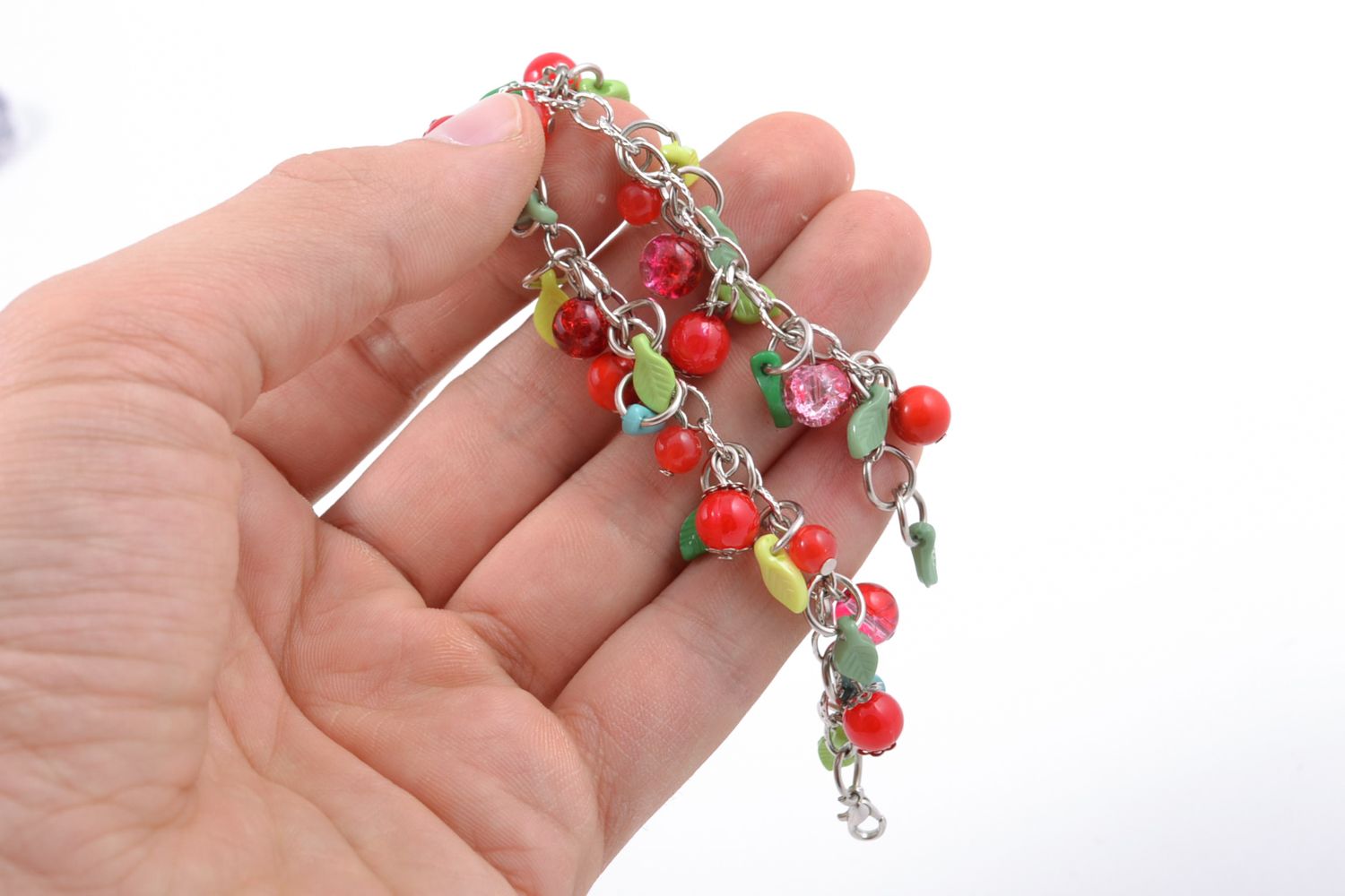 Bracelet en perles de fantaisie à base métallique étroit fait main pour femme photo 2