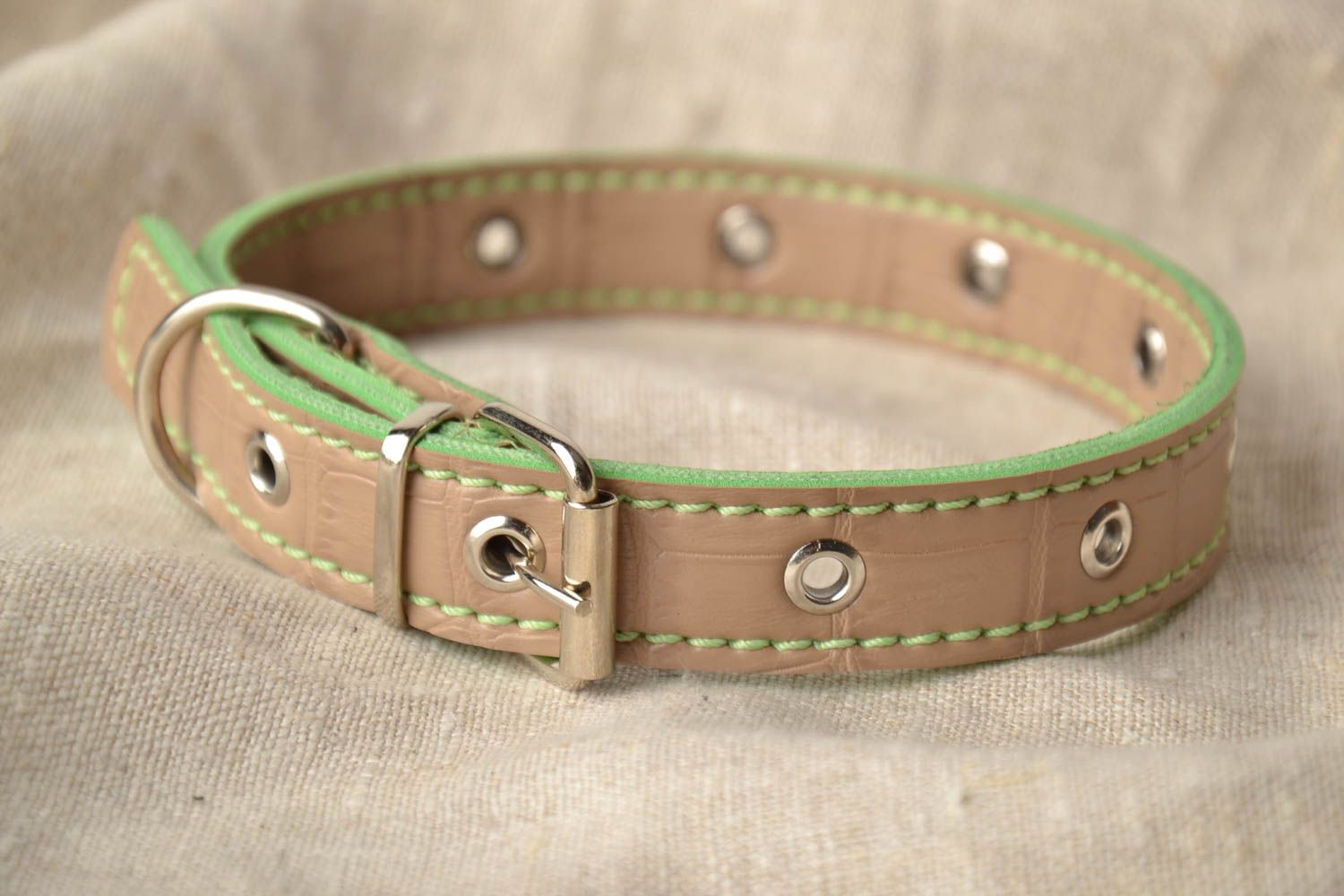 Artificial leather dog collar photo 1