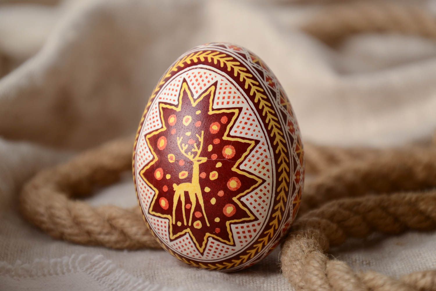 Beautiful decorative handmade painted Easter egg photo 1