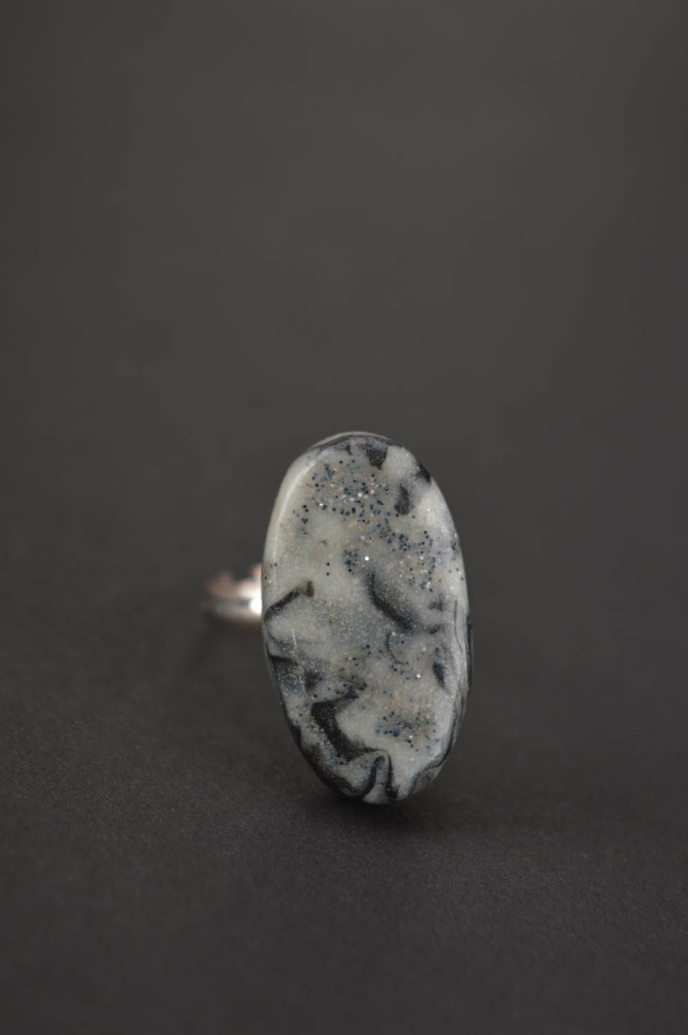 Кольцо ручной работы украшение из полимерной глины женское украшение кольцо фото 4
