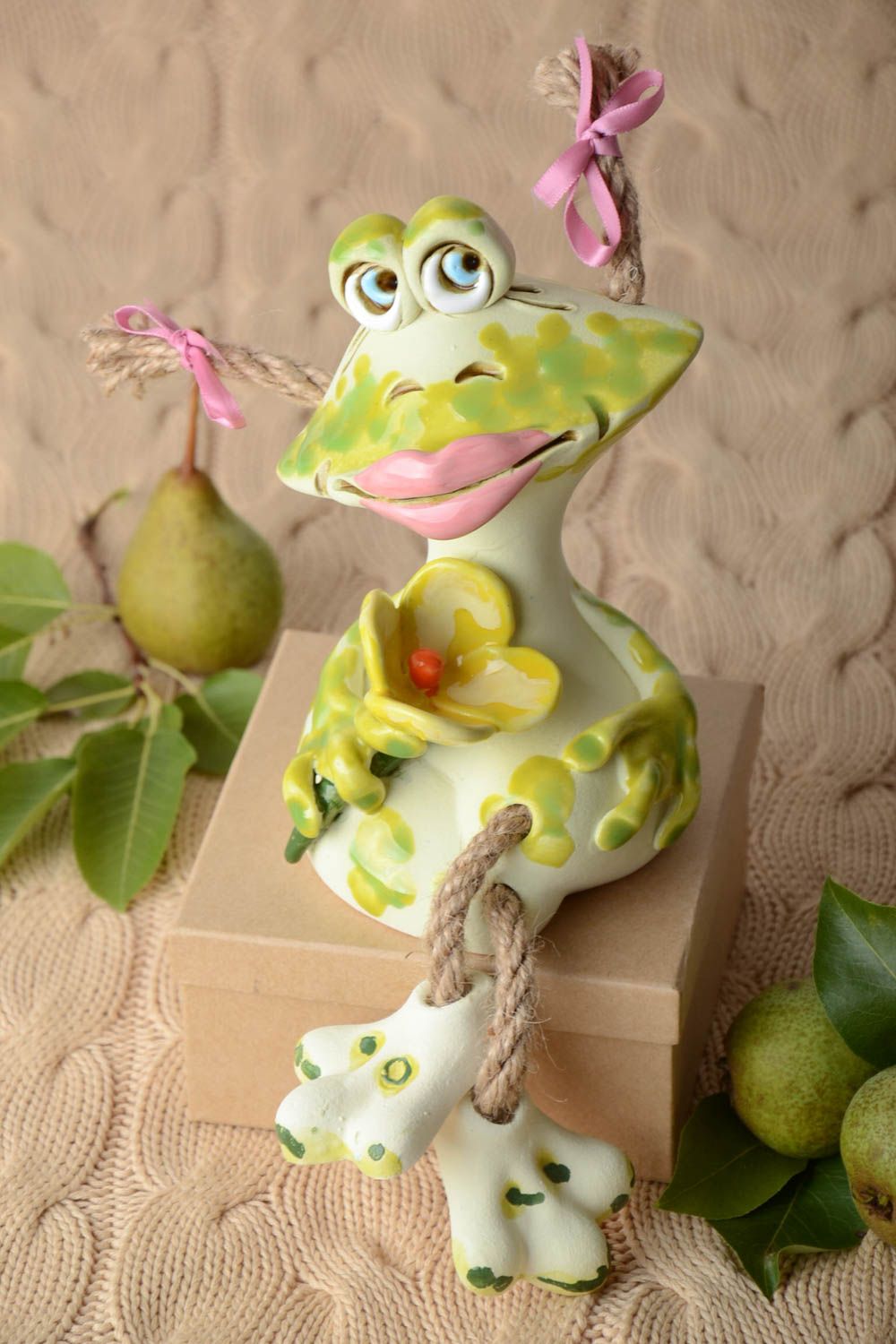 Keramik Handarbeit Spardose Frosch Geschenk Idee Haus Dekoration schön foto 1