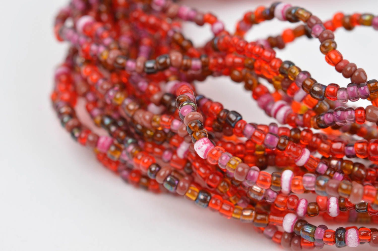 Collier en perles de rocaille Bijou fait main rouge design Cadeau pour femme photo 4
