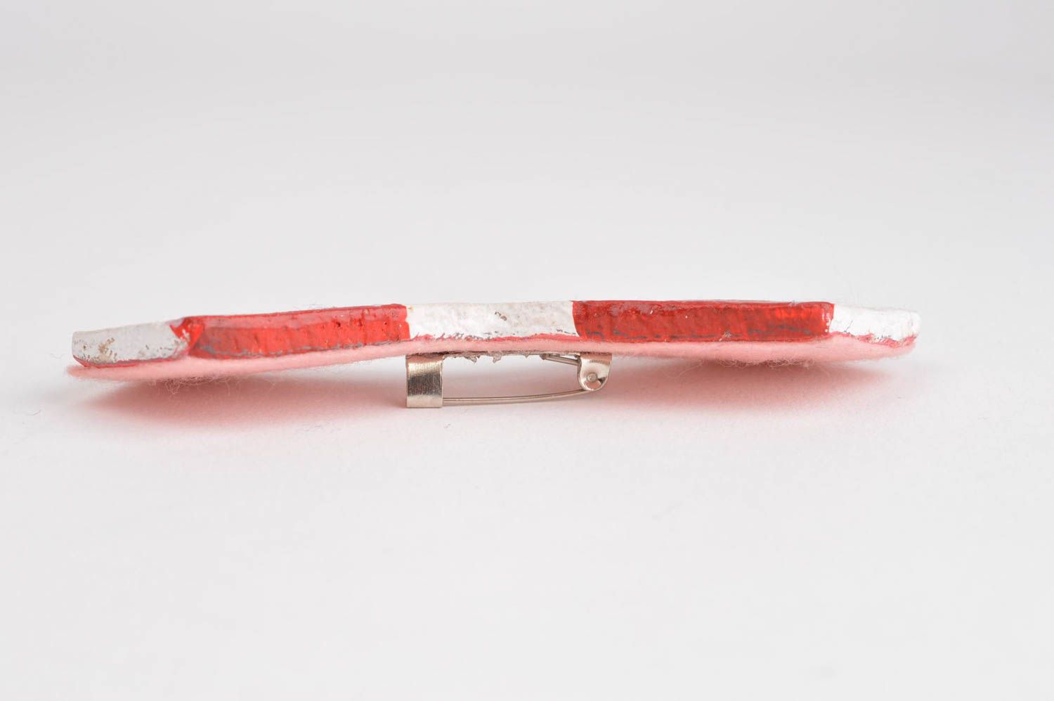 Handmade Brosche Schleife in Rot und Weiß Porzellan Schmuck Accessoire für Frau foto 4