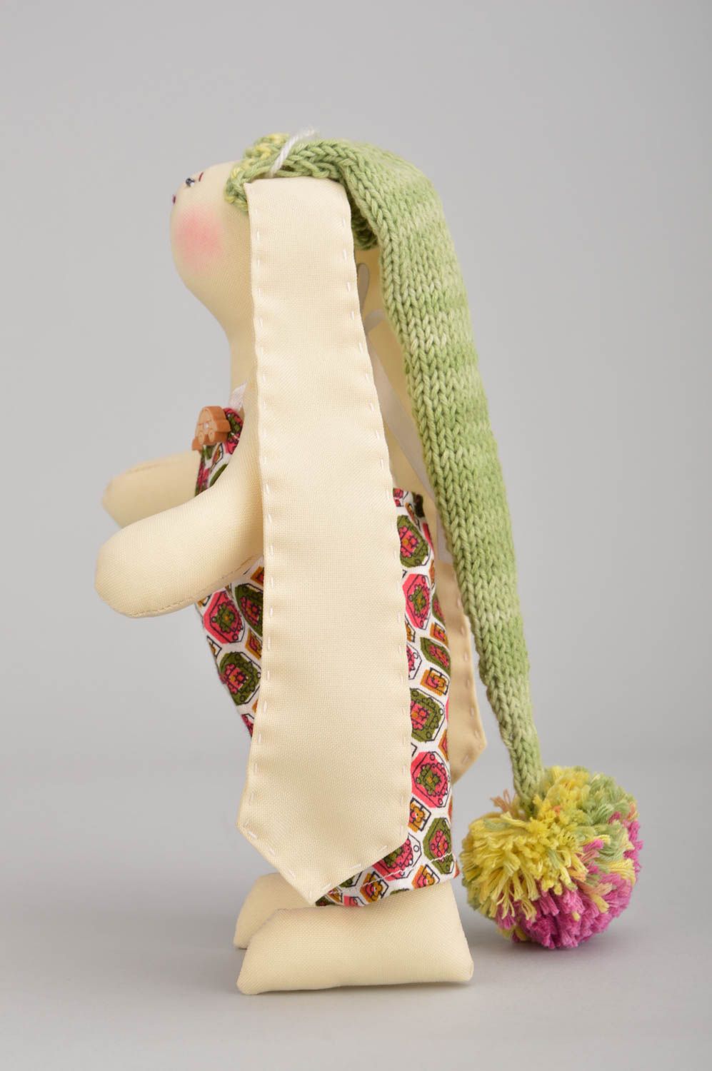 Handmade Stofftier Hase aus Baumwolle Geschenk für Kinder und Erwachsene  foto 5