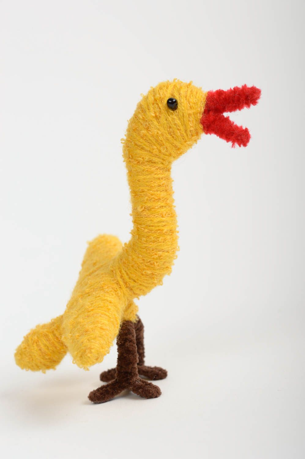 Peluche canard jaune Jouet fait main en fils synthétiques Cadeau pour enfant photo 5