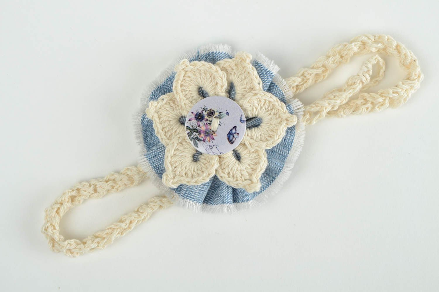 Banda para el pelo artesanal a crochet adorno para peinado accesorio de niña  foto 4