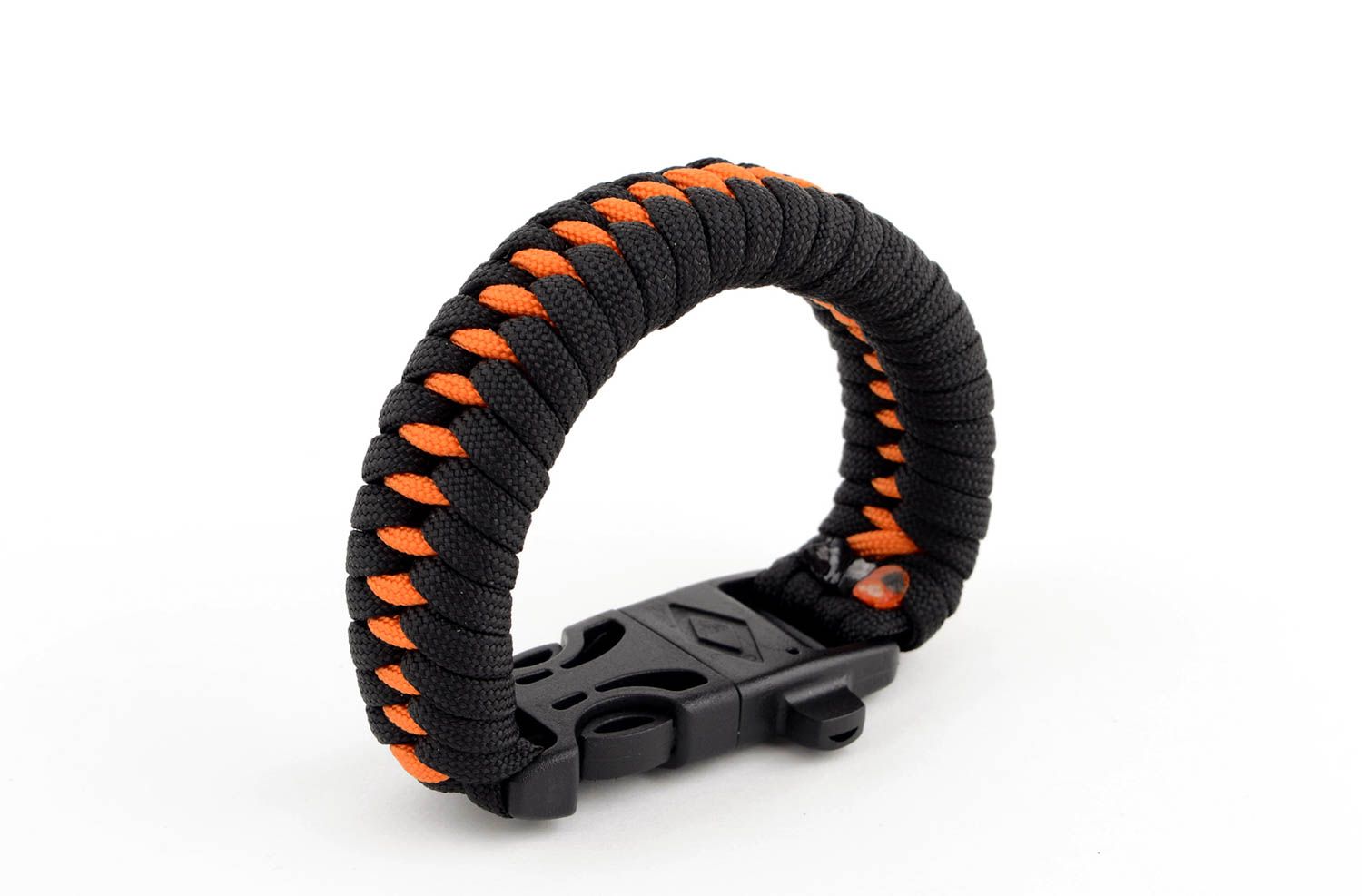 Handmade Paracord Armband schwarz orange Accessoire für Männer Survival Armband foto 4