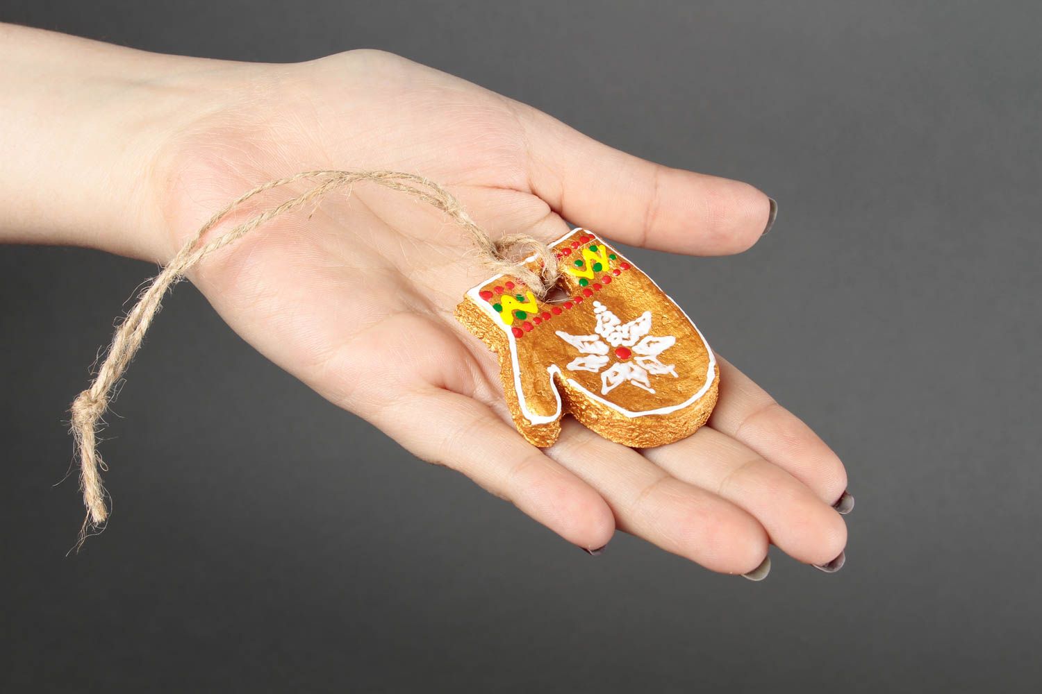 Фигурка из соленого теста ручной работы новогодний декор елочная игрушка фото 2