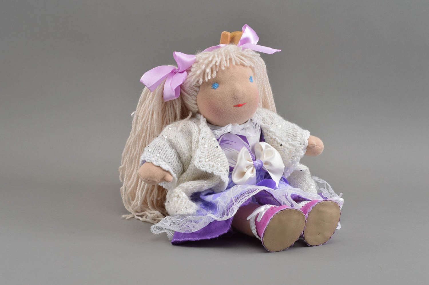 Оригинальная красивая мягкая кукла ручной работы из тканей авторская Элис фото 2