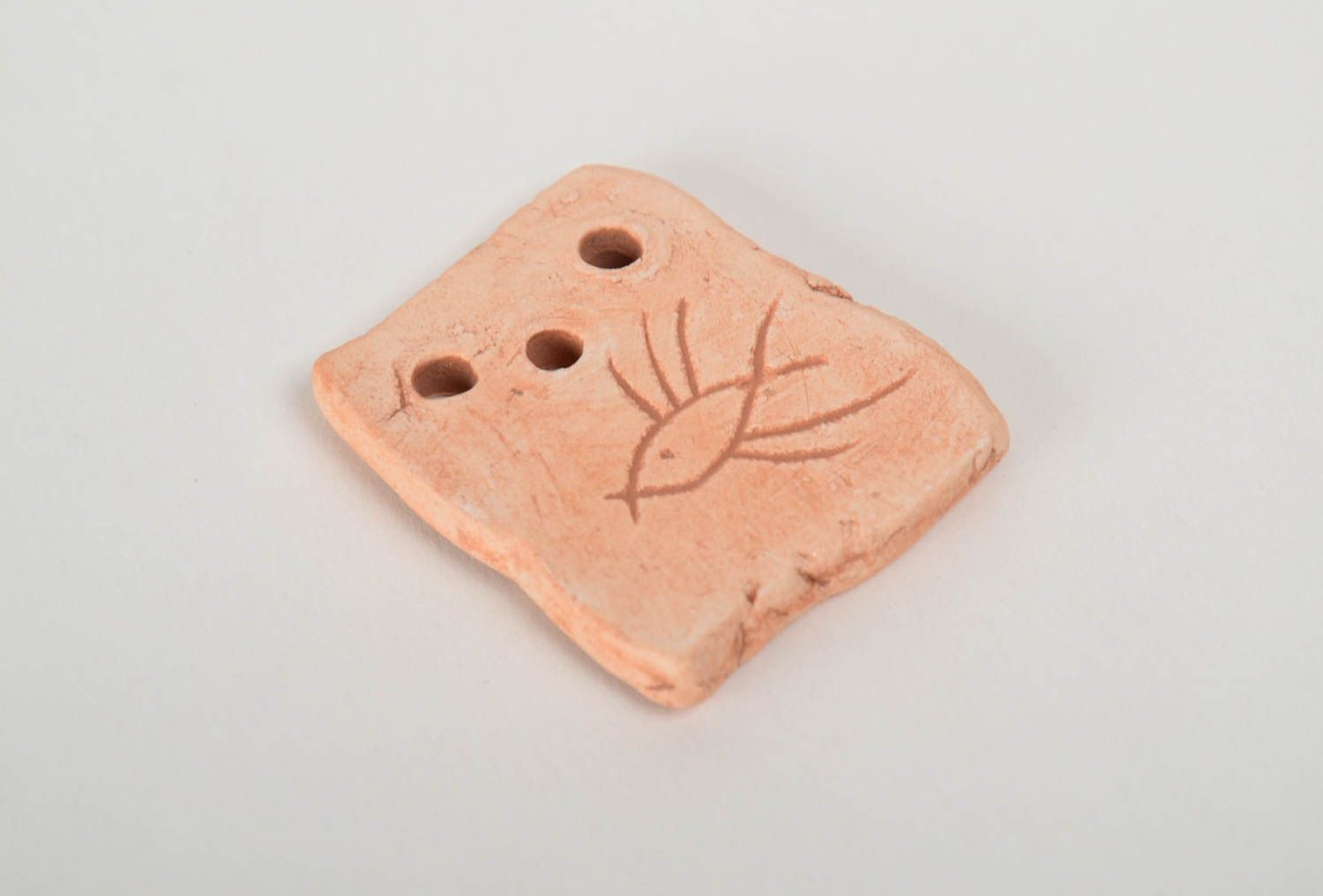 Ton Anhänger Rohling ungewöhnliche Form aus Keramik Werkstück handgemacht foto 3