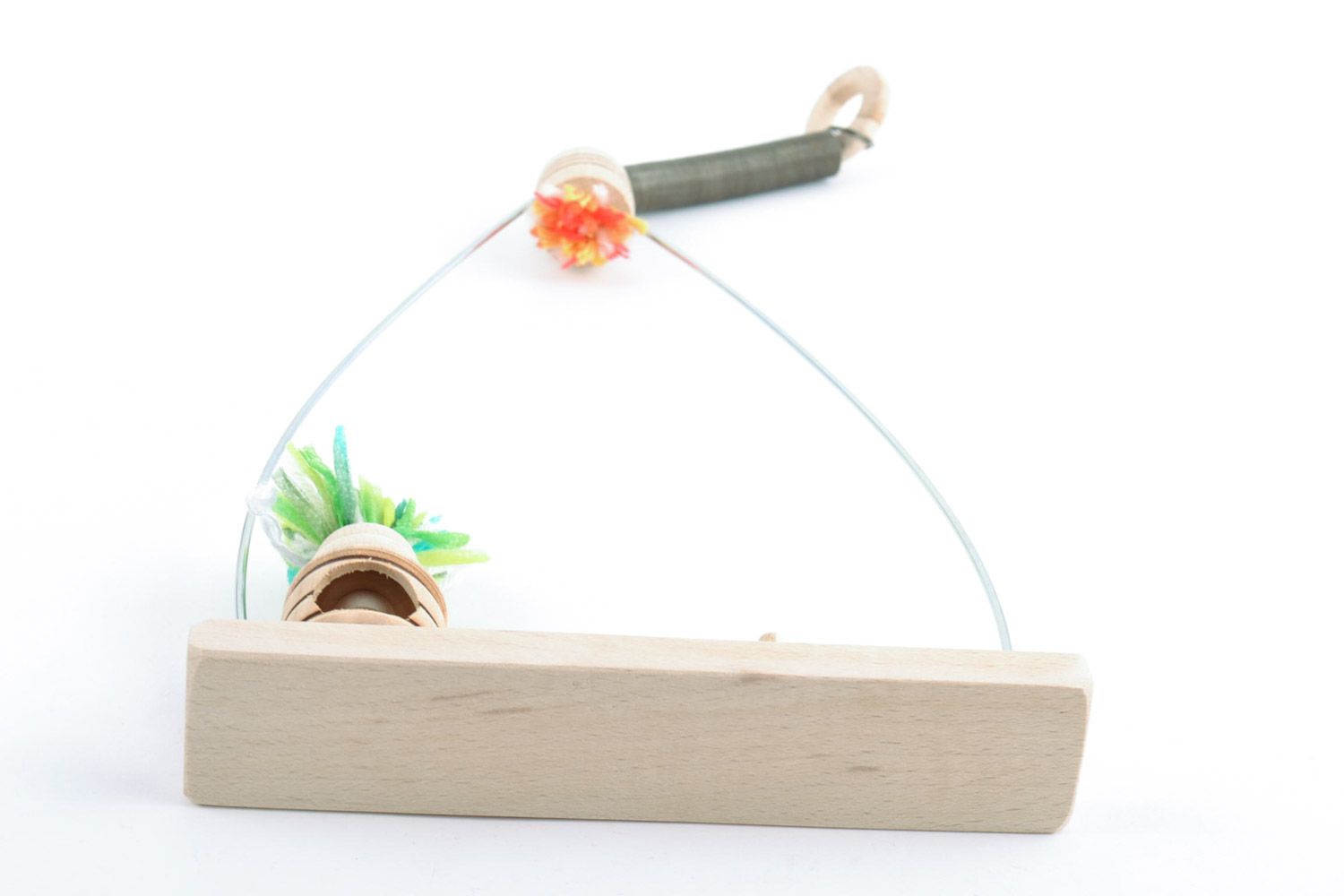 Balançoire miniature pour poupée en bois faite main décorative à suspendre photo 3