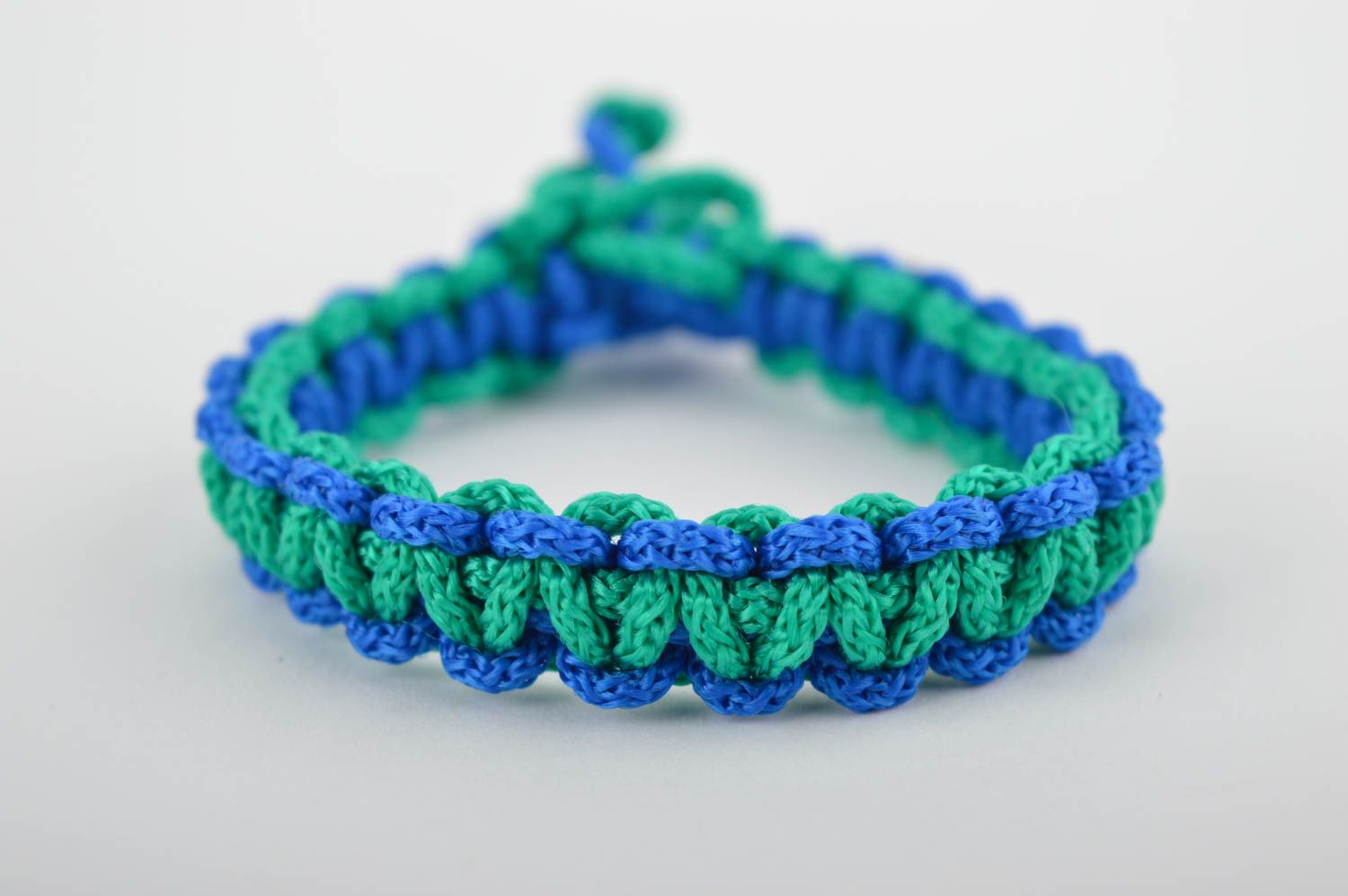 Bright handmade wrist bracelet woven textile bracelet artisan jewelry designs photo 4