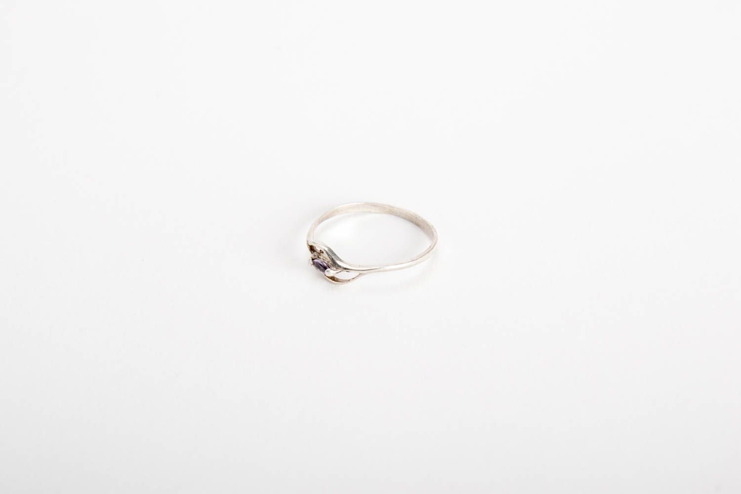 Серебряное украшение ручной работы серебряное кольцо женское кольцо с аметистом фото 3