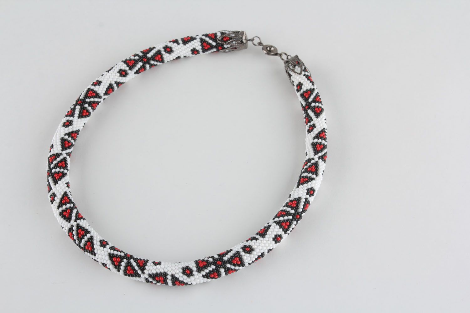 Cord necklace made of Czech beads photo 2