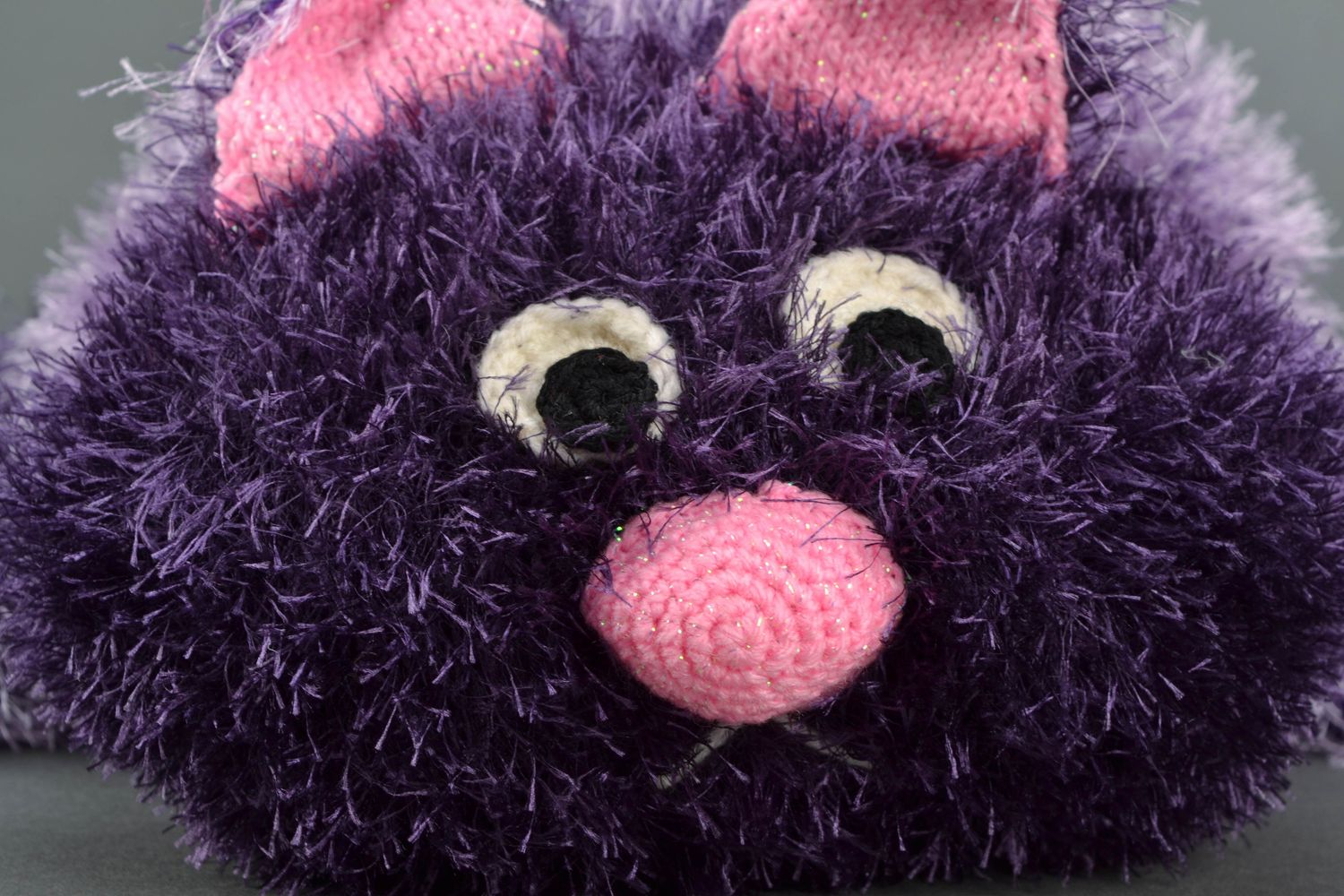 Knitted designer toy Lilac Cat photo 3