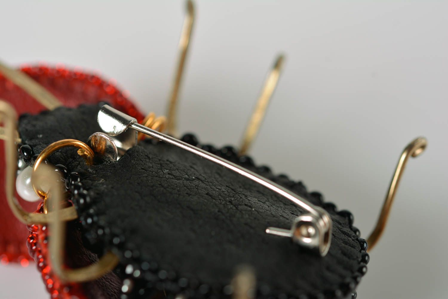 Handmade brooch designer brooch unusual accessory beaded brooch glass jewelry photo 5