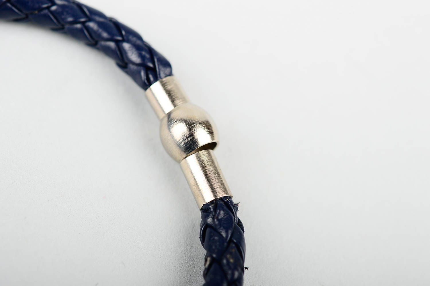 Женский браслет украшение ручной работы стильный браслет синий со вставкой фото 5