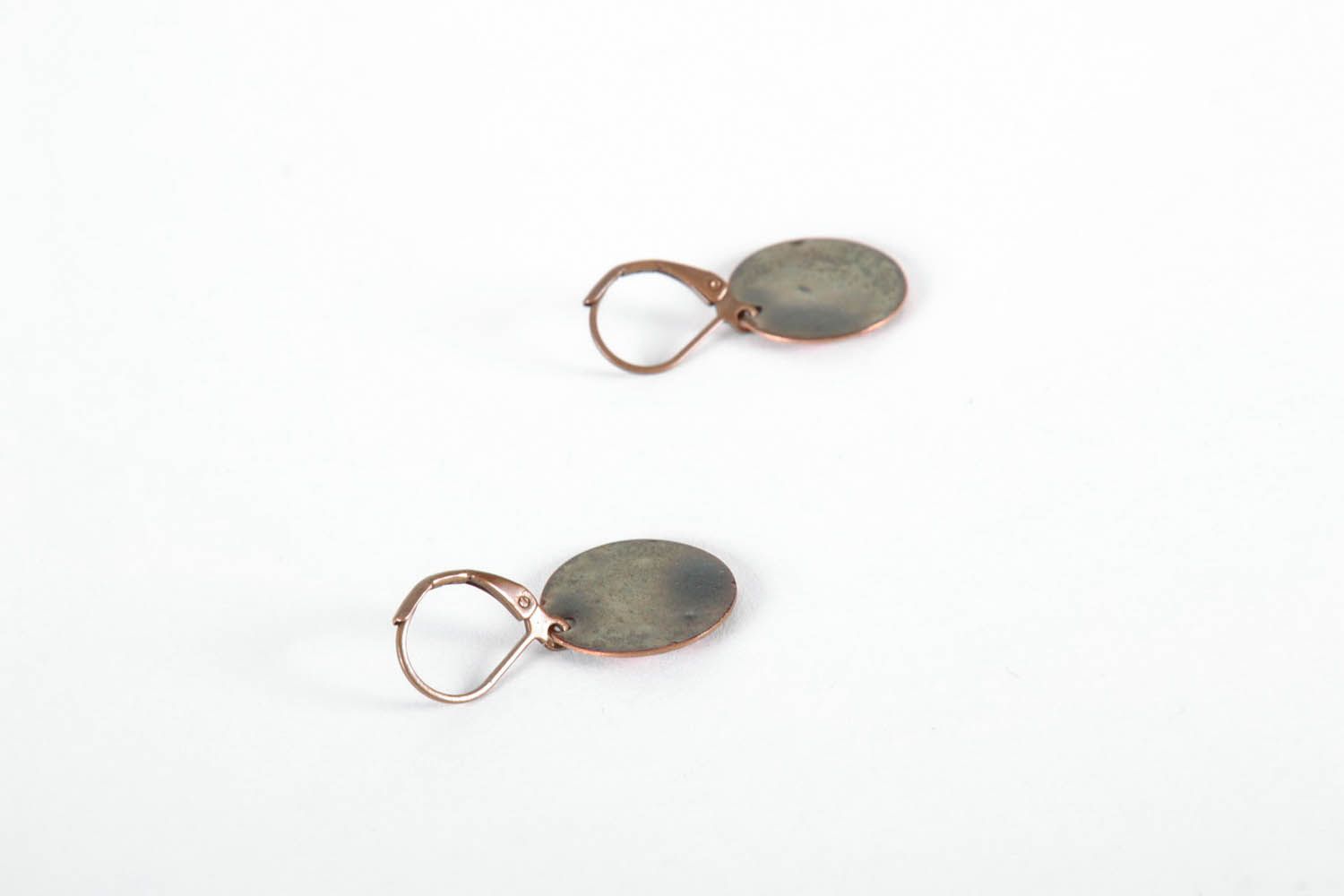 Runde Ohrringe aus Metall Kupfer  foto 3
