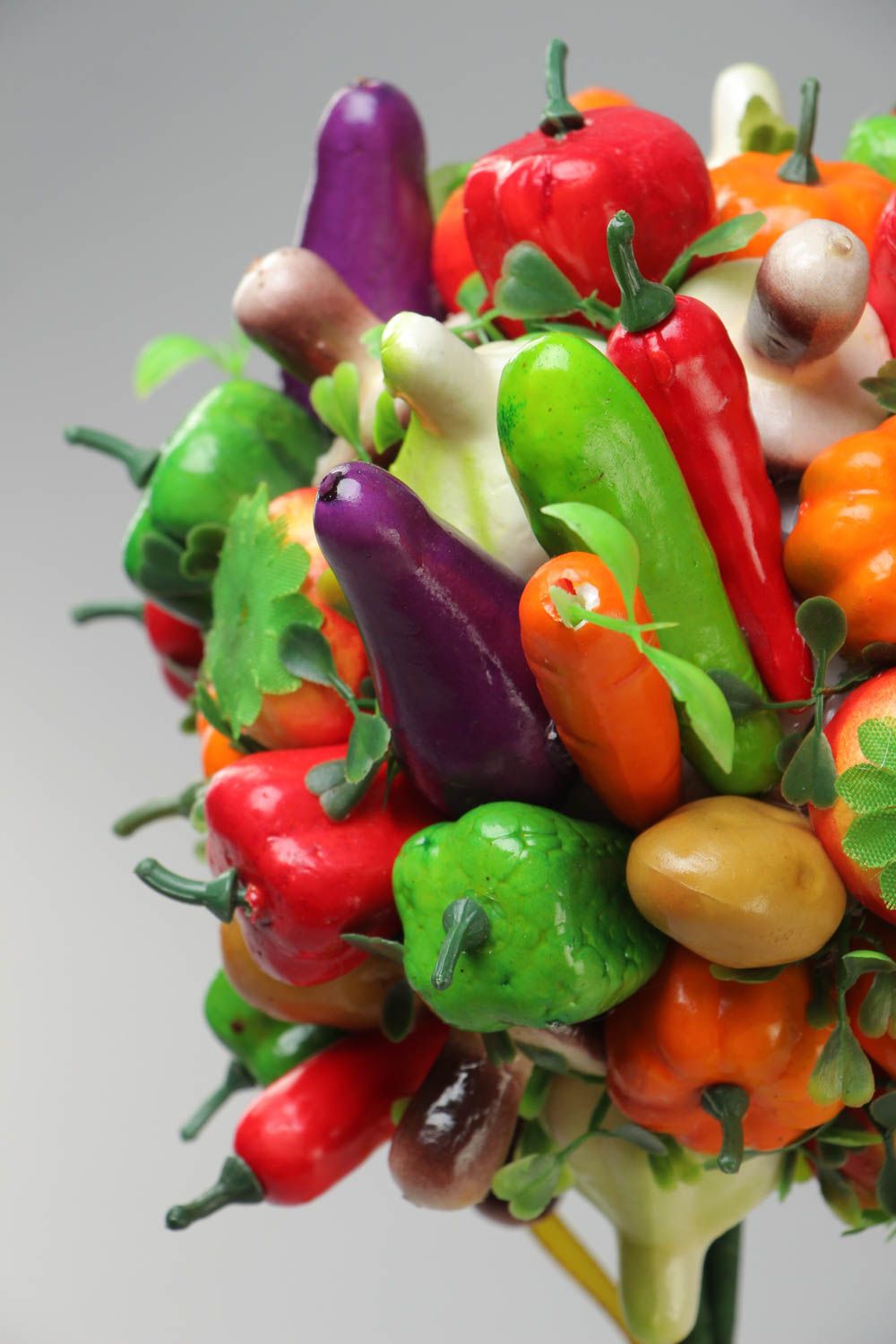 Topiario artificial con legumbres y frutas bonito artesanal foto 4