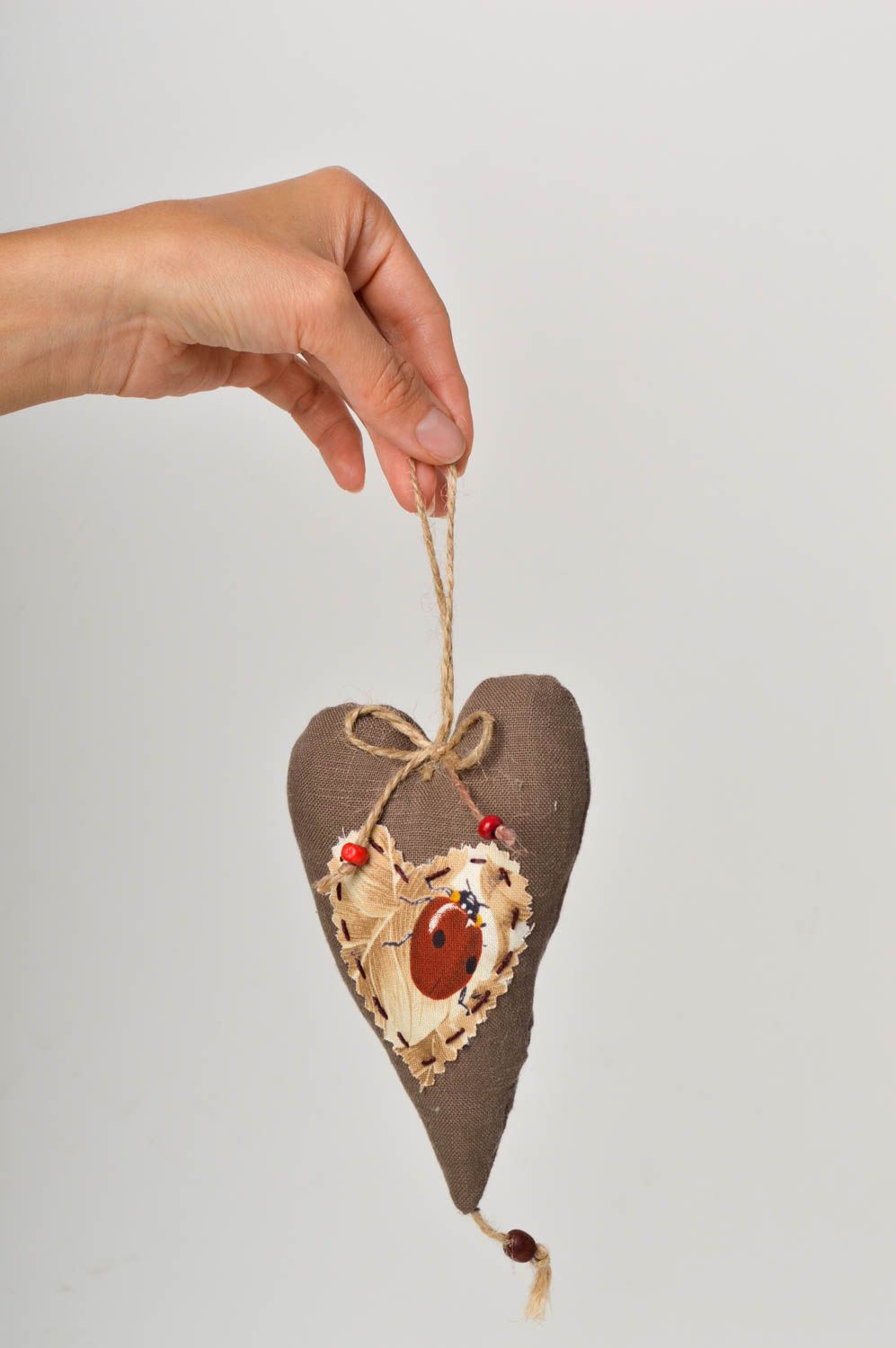 Deko zum Aufhängen Stoff Herz Handmade Deko Dekoration Wohnzimmer weich foto 2