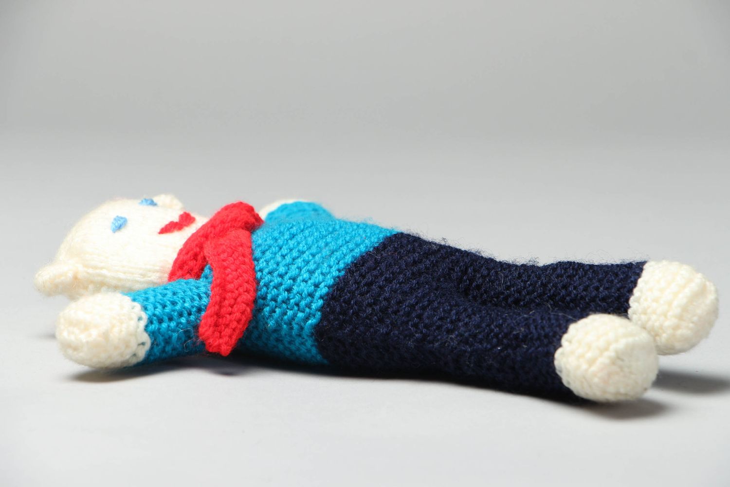 Orsetto a maglia fatto a mano pupazzo morbido giocattolo da bambini a uncinetto
 foto 3