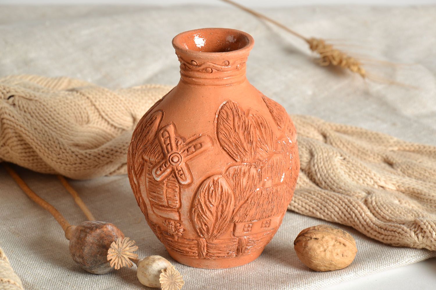Clay flower vase The Ukrainian Landscape photo 1