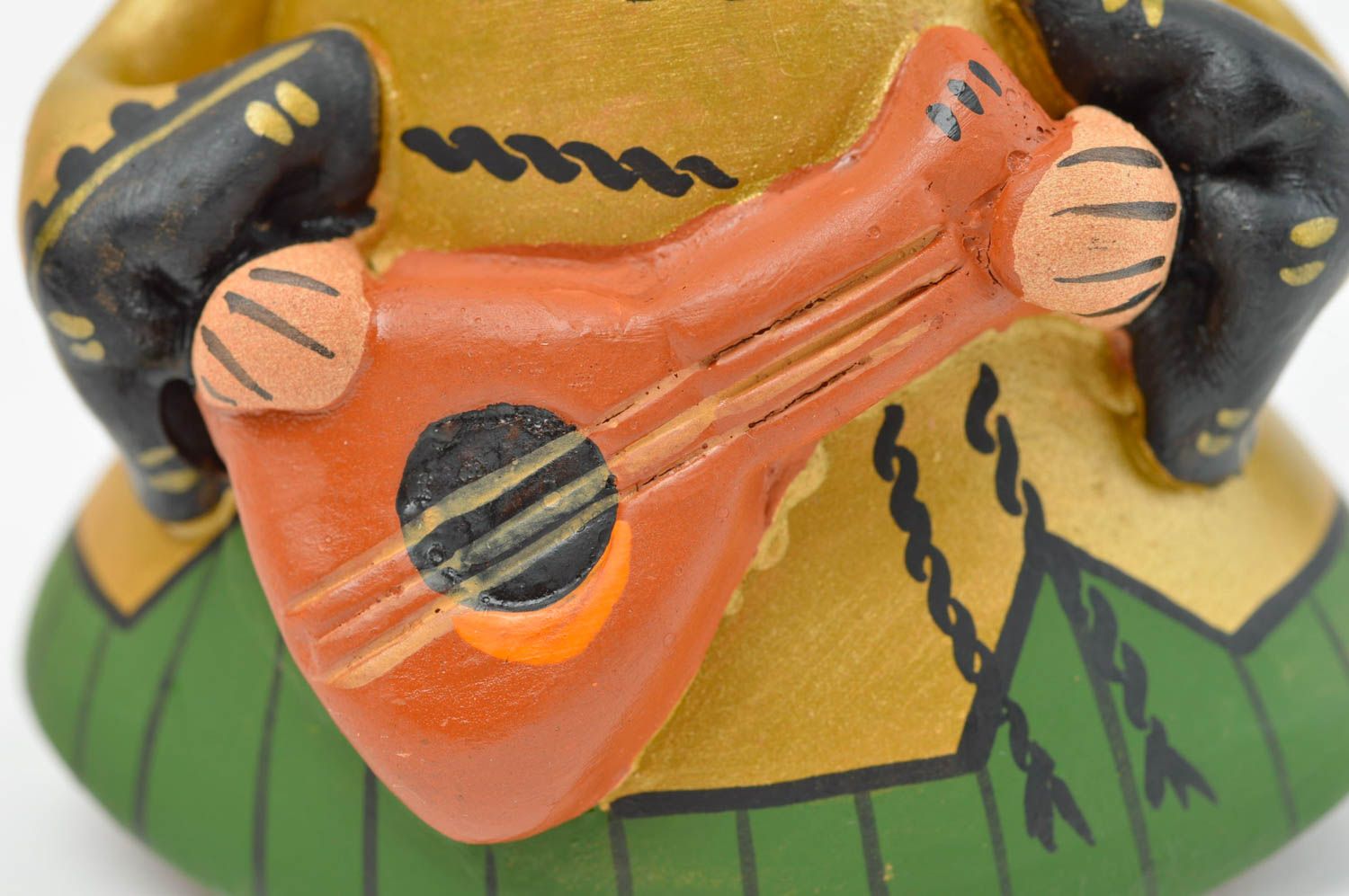 Cloche céramique en forme de fille originale faite main peinte décoration photo 4
