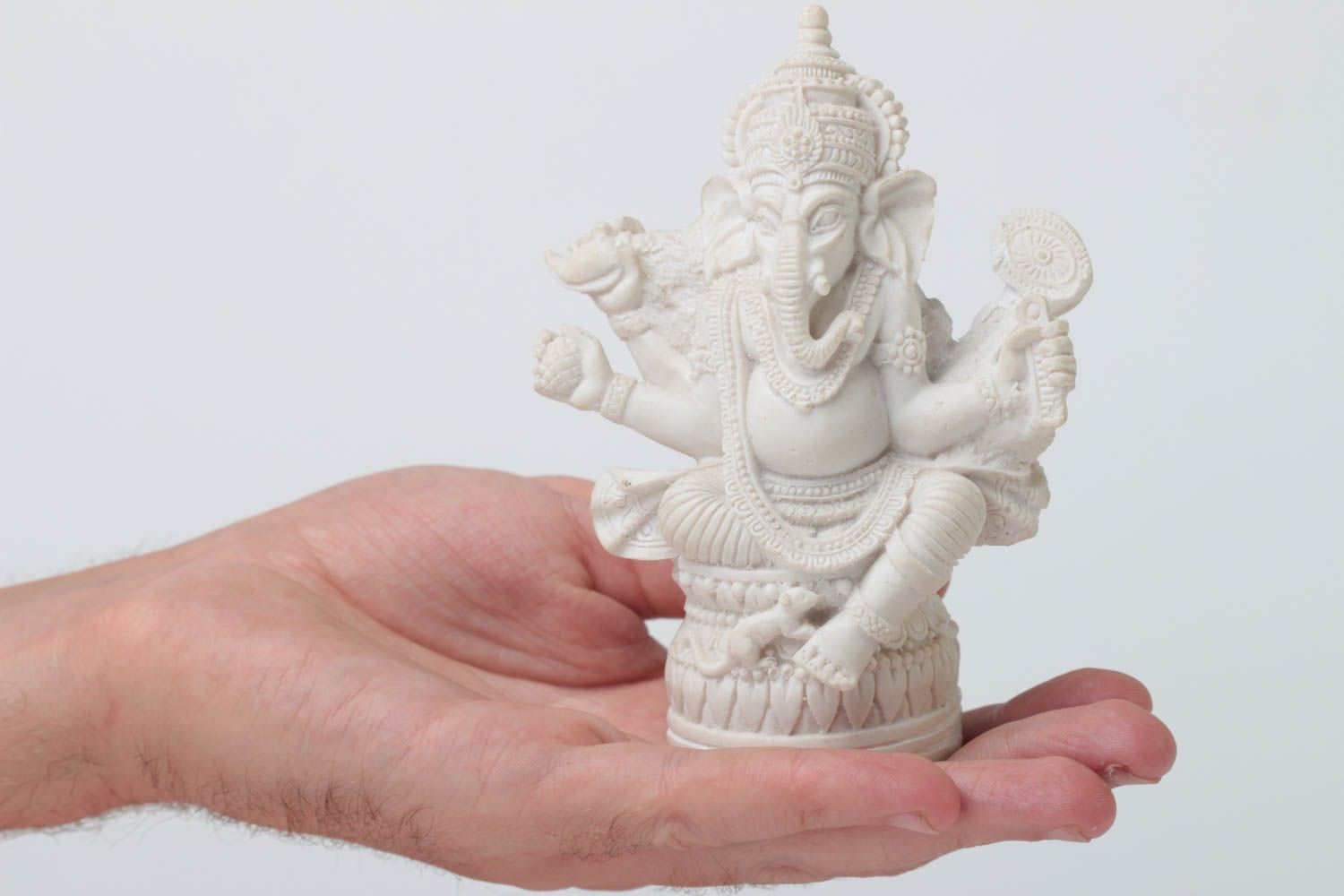 Handmade Ganesha Figur kleine Dekofigur Haus Dekoration Rohling zum Bemalen foto 5