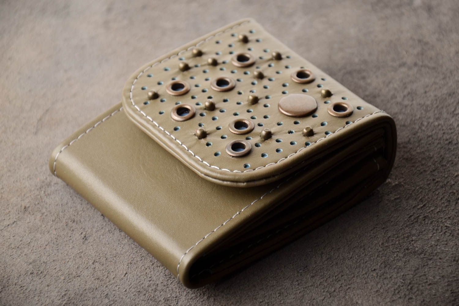 Handmade designer wallet unusual leather purse stylish cute accessory photo 2