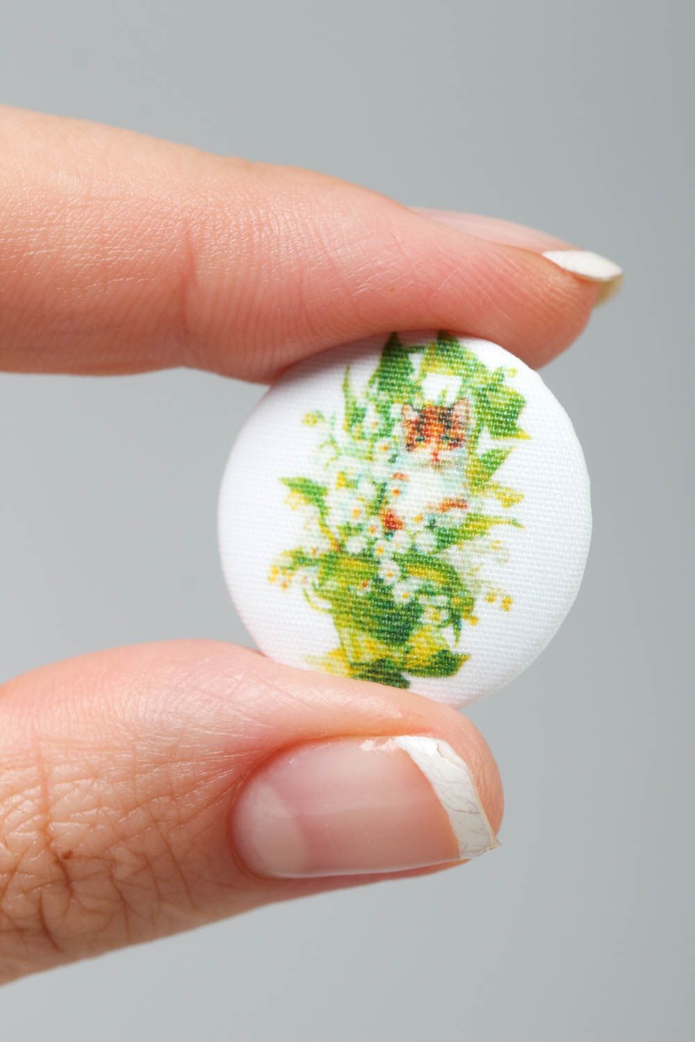 Stylish handmade plastic button cute fabric button with print gifts for her photo 5