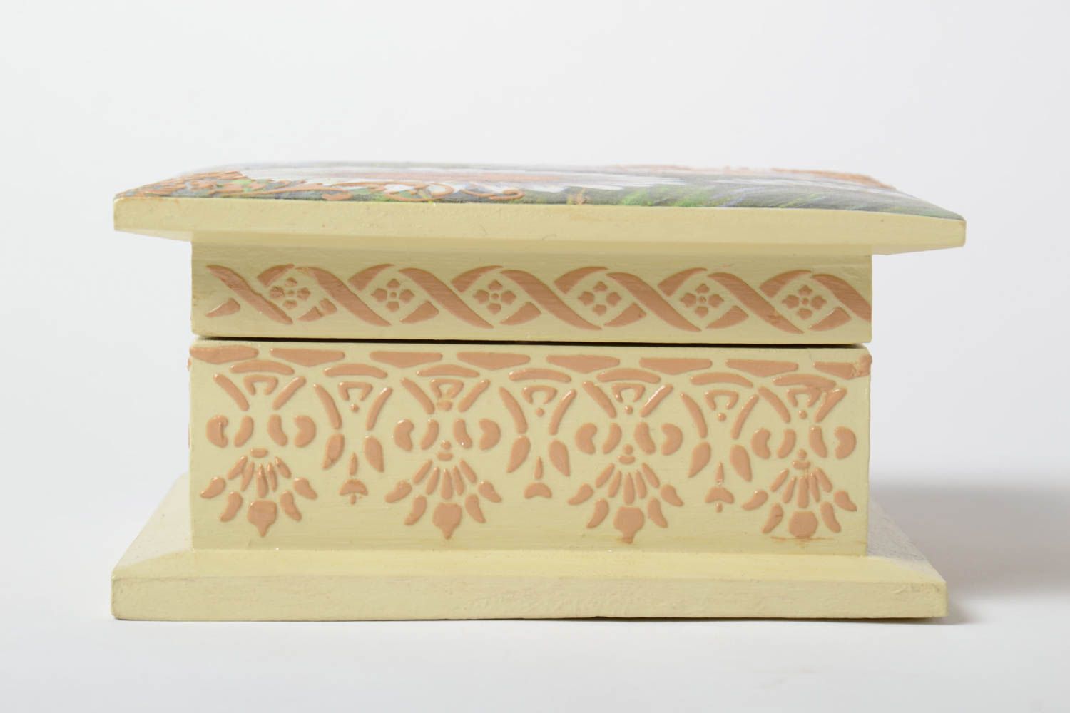 Caja artesanal de madera de decoupage joyero original regalo para mujer foto 2