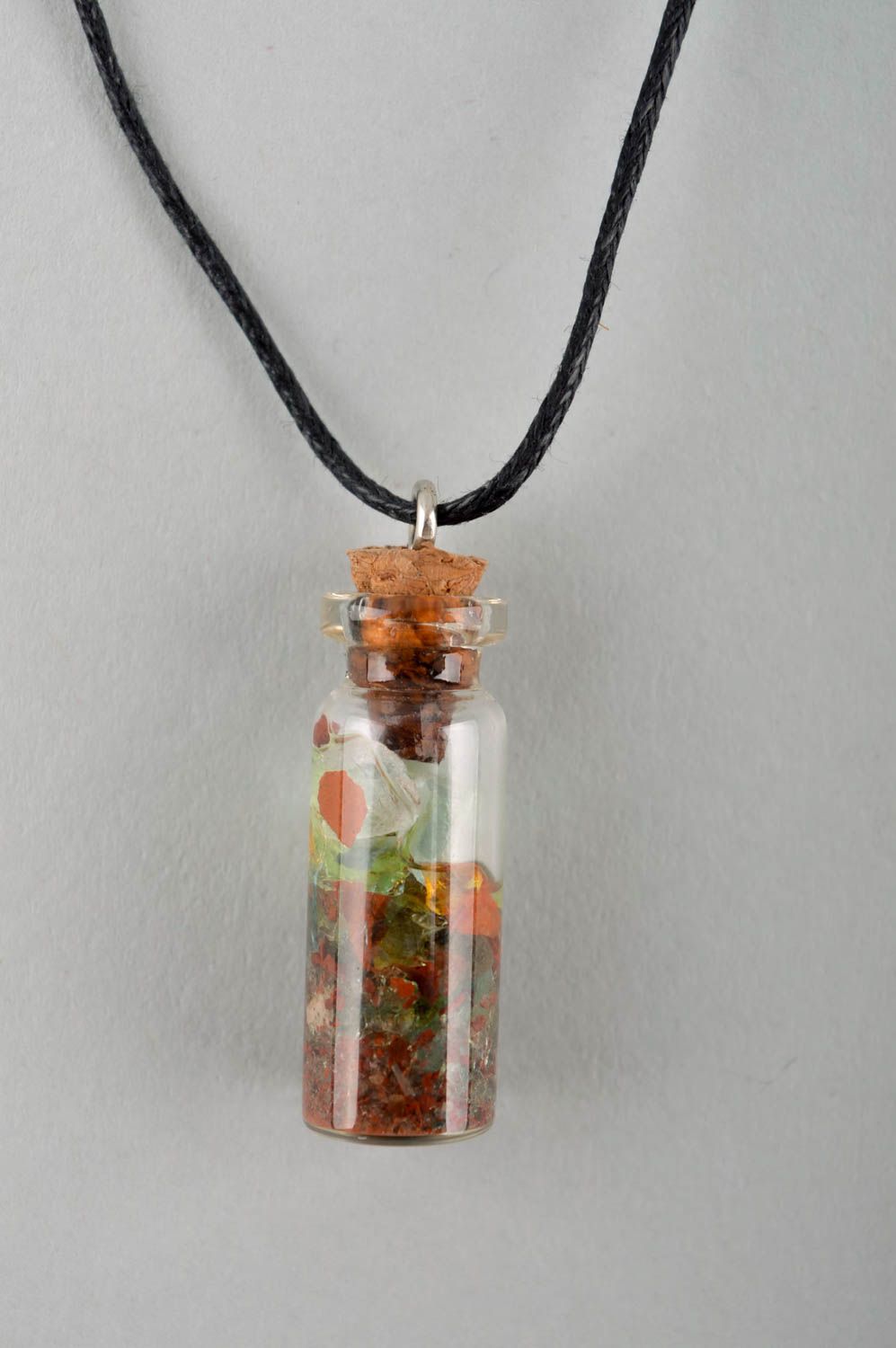 Glass vial necklace handmade jewellery unique gifts for girls fashion jewelry photo 3