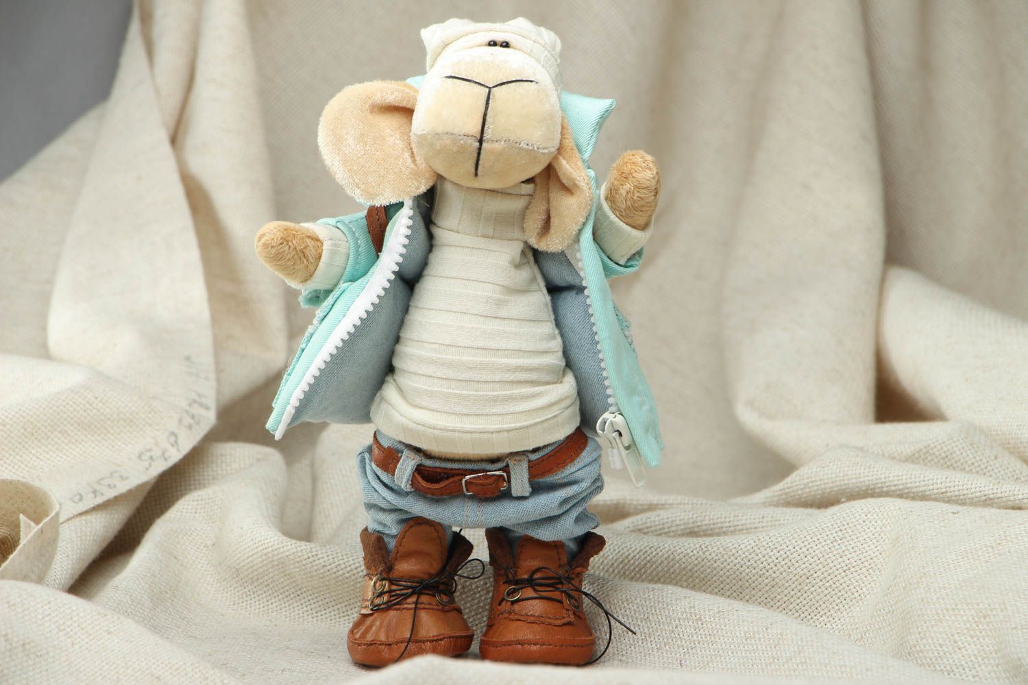 Designer soft toy Lamb with Backpack photo 1