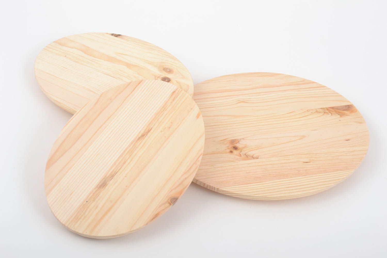 Set de plaques ovales en bois brut clair faites main à décorer 3 pièces photo 4