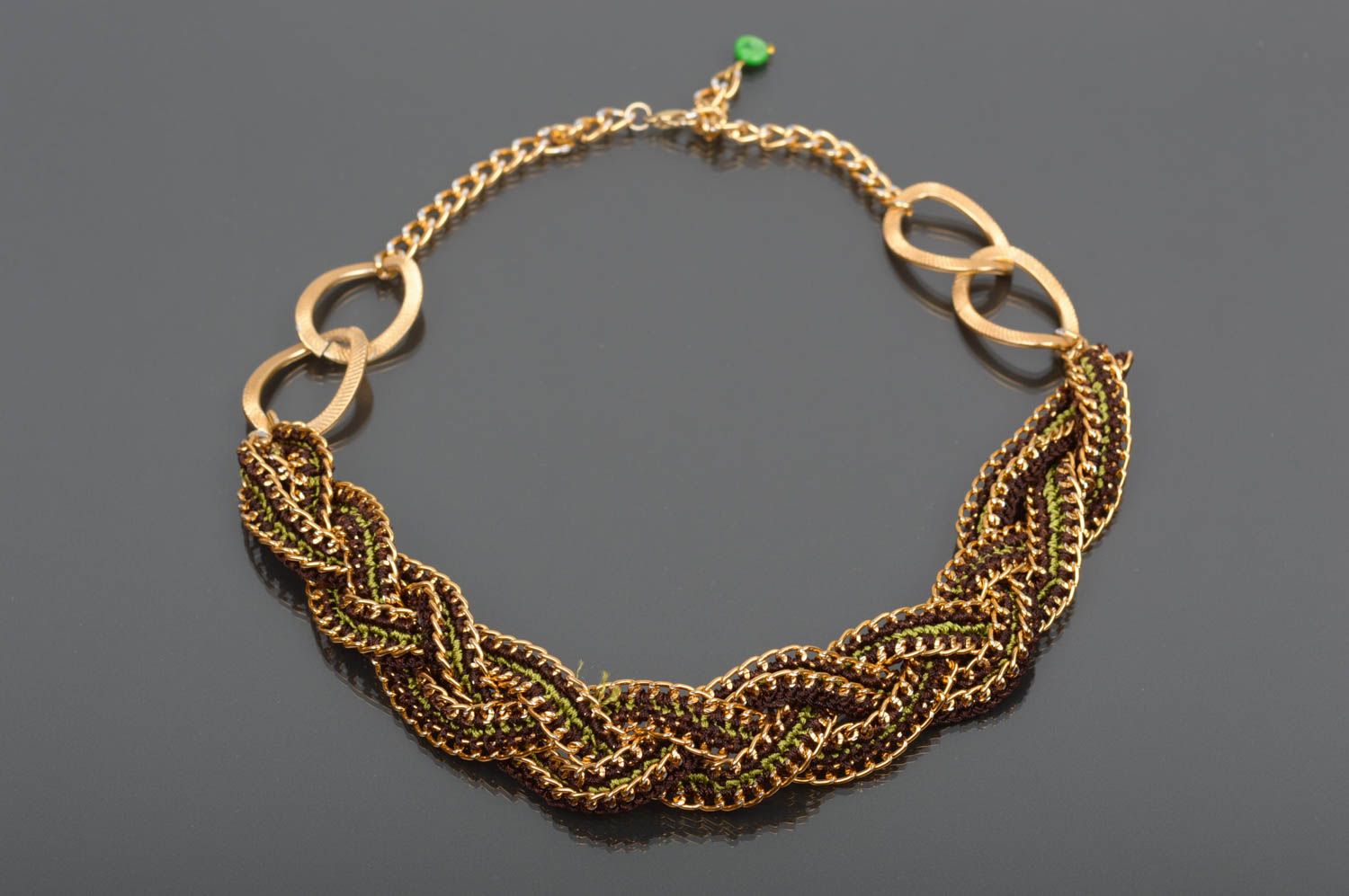 Handmade Damen Collier gehäkelt Modeschmuck Halskette Accessoires für Frauen  foto 1