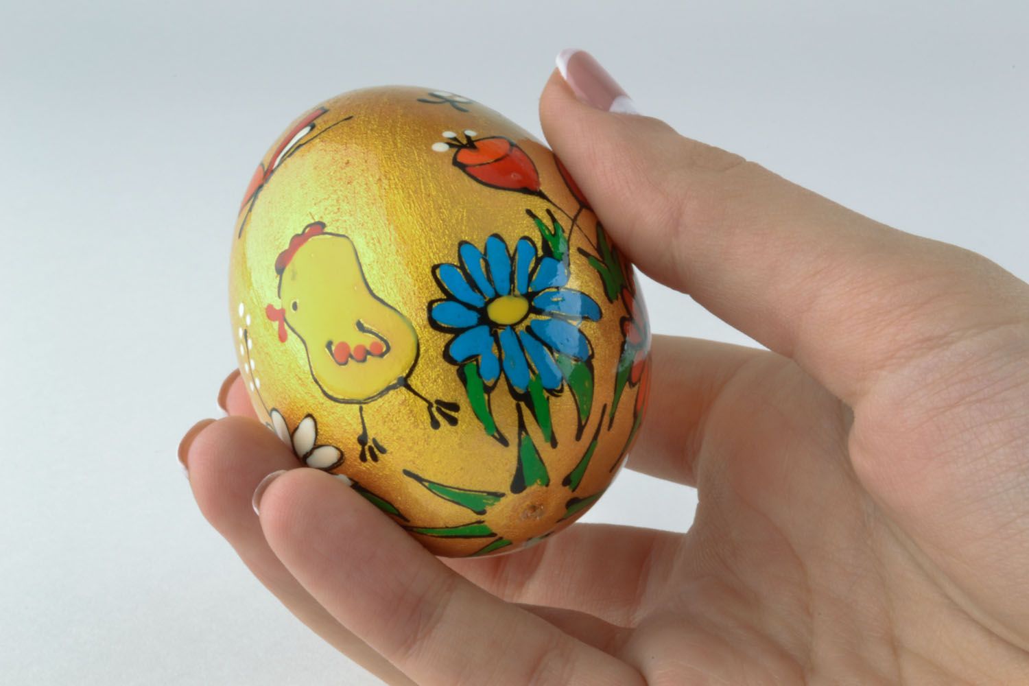 Huevo pintado de madera foto 5