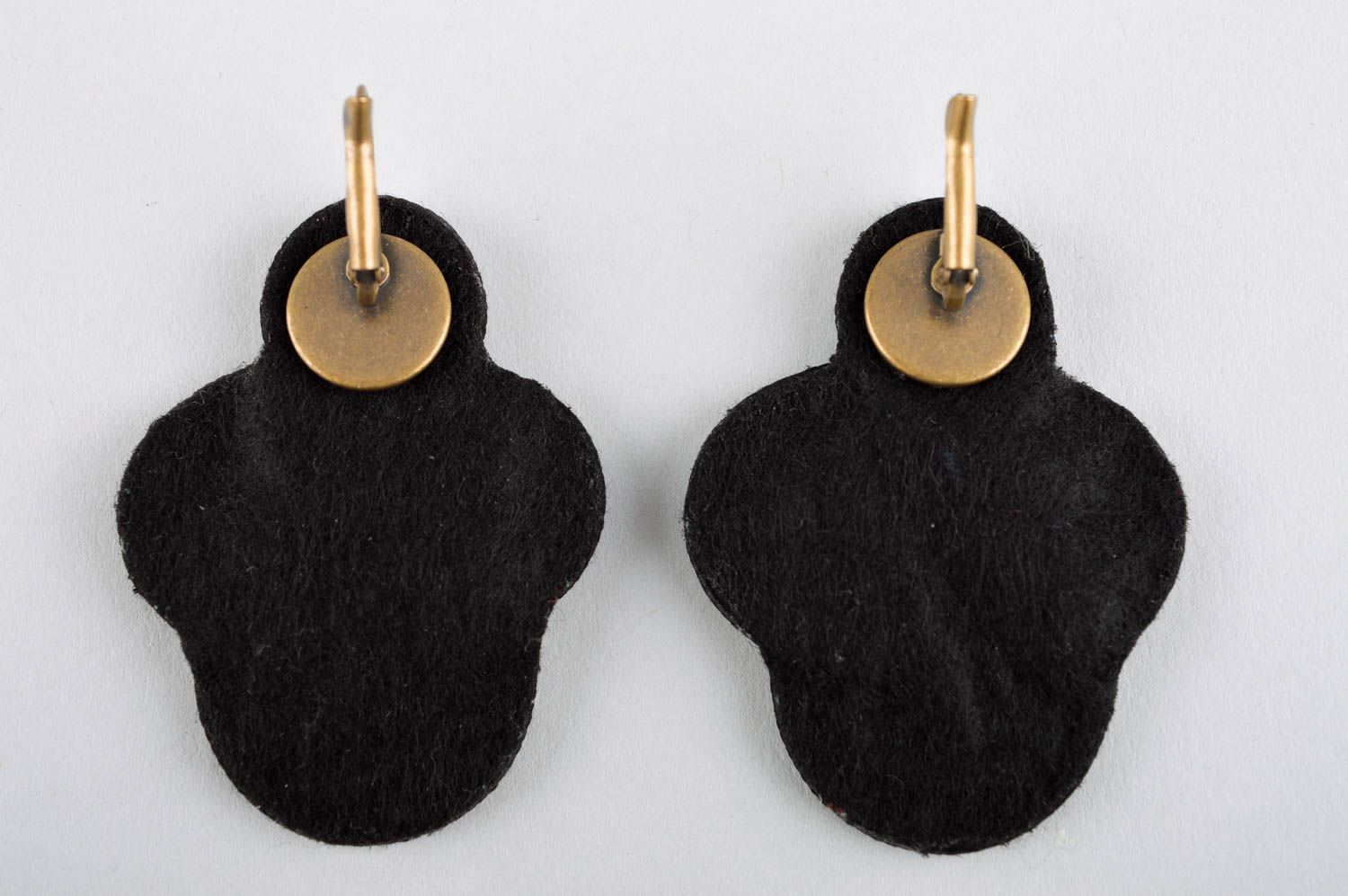 Handmade schwarz rote Soutache Ohrringe Designer Schmuck Accessoire für Frauen  foto 4