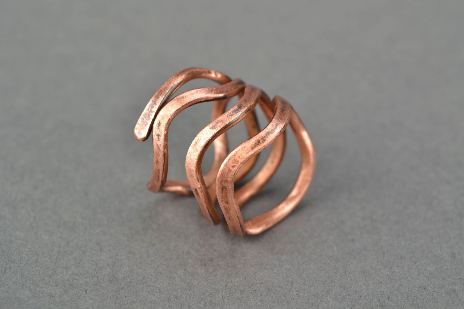 Handmade Kupfer Ring Wire Wrap breit für Frauen foto 3