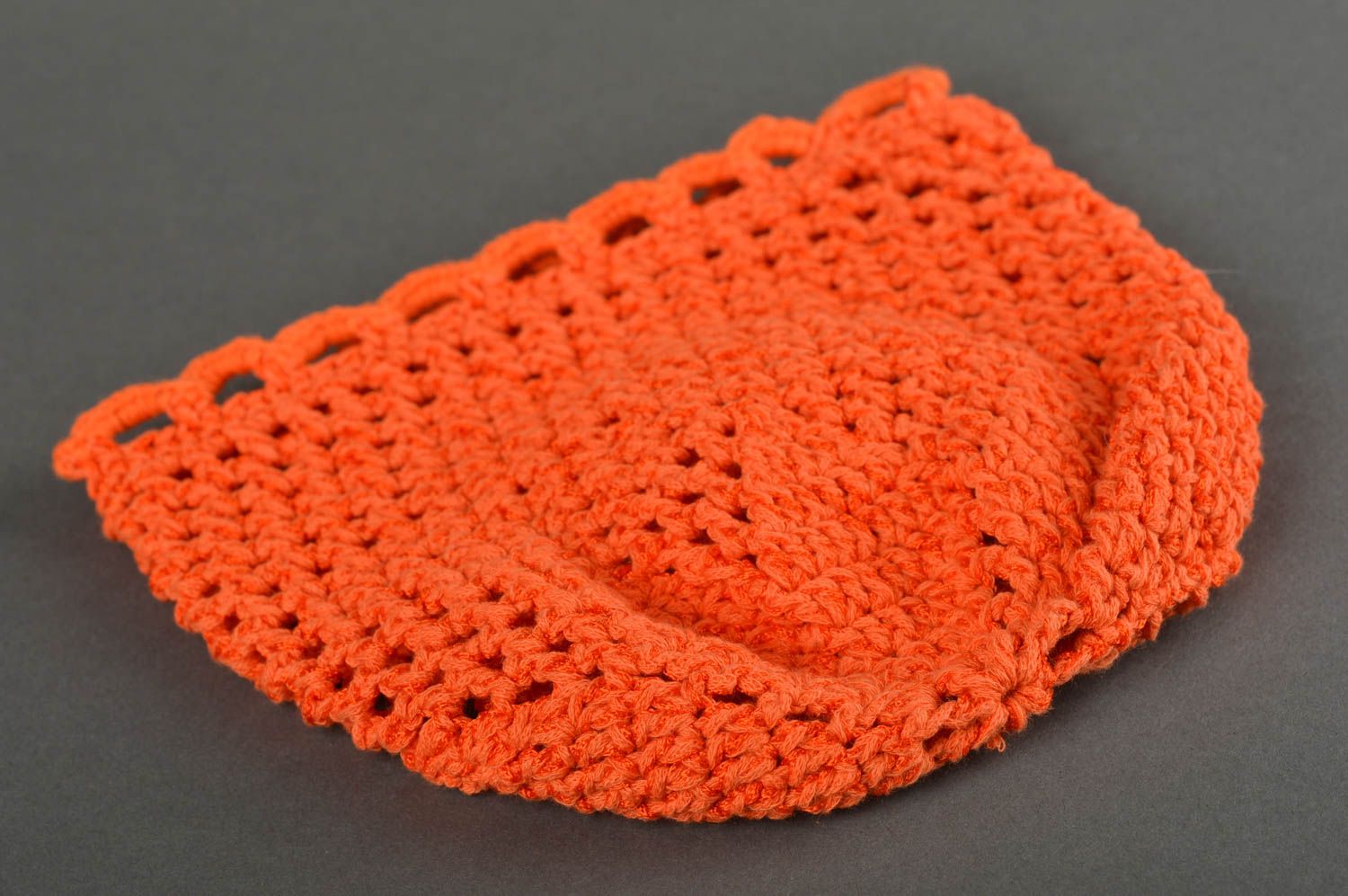 Mädchen Mütze handmade Häkel Accessoire handgemachte Mütze orange stilvoll foto 5