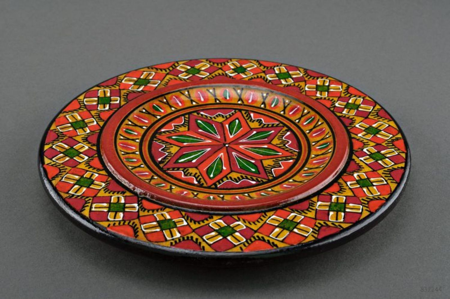 Декоративная тарелка с росписью фото 4