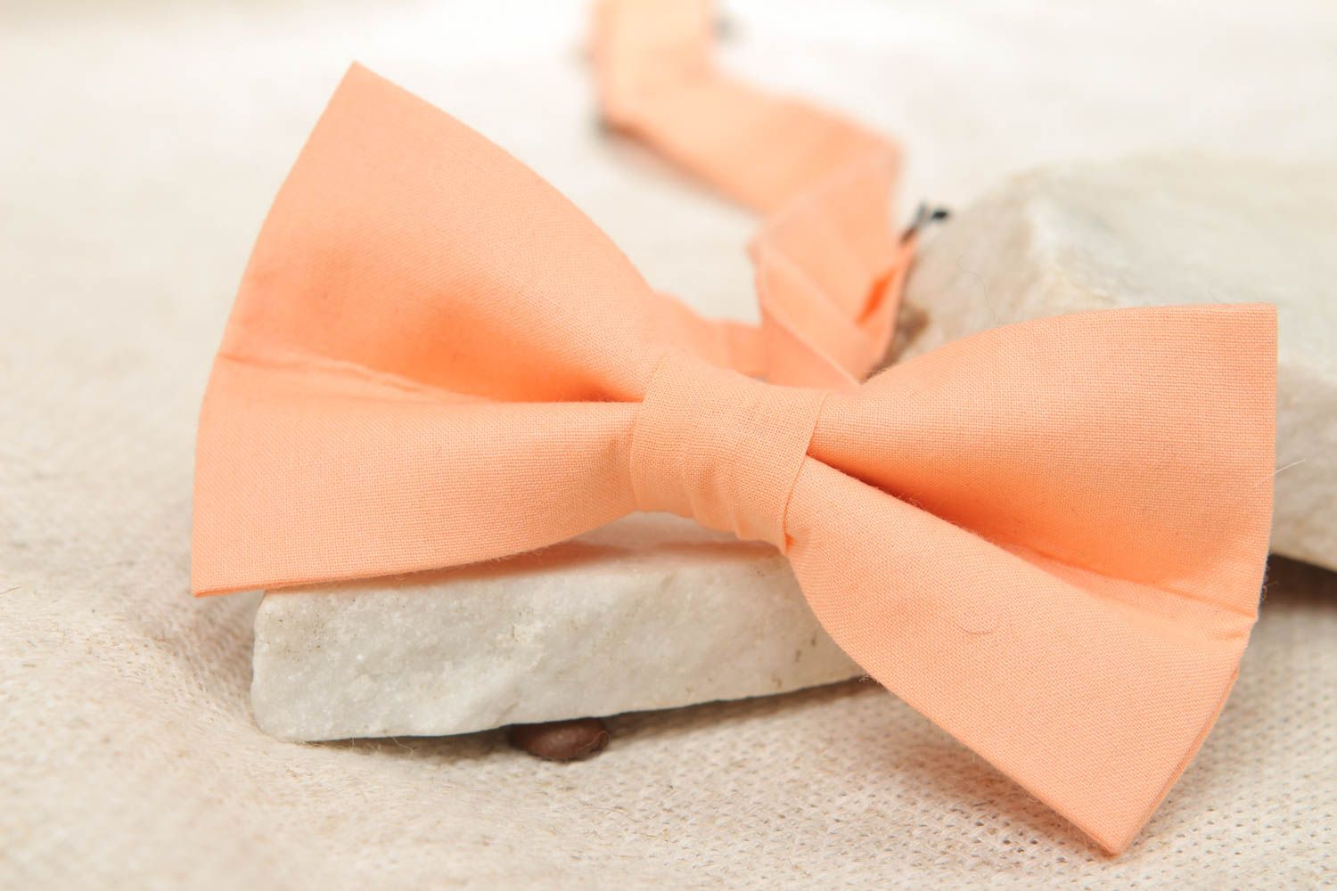 Beautiful peach bow tie for shirt photo 5