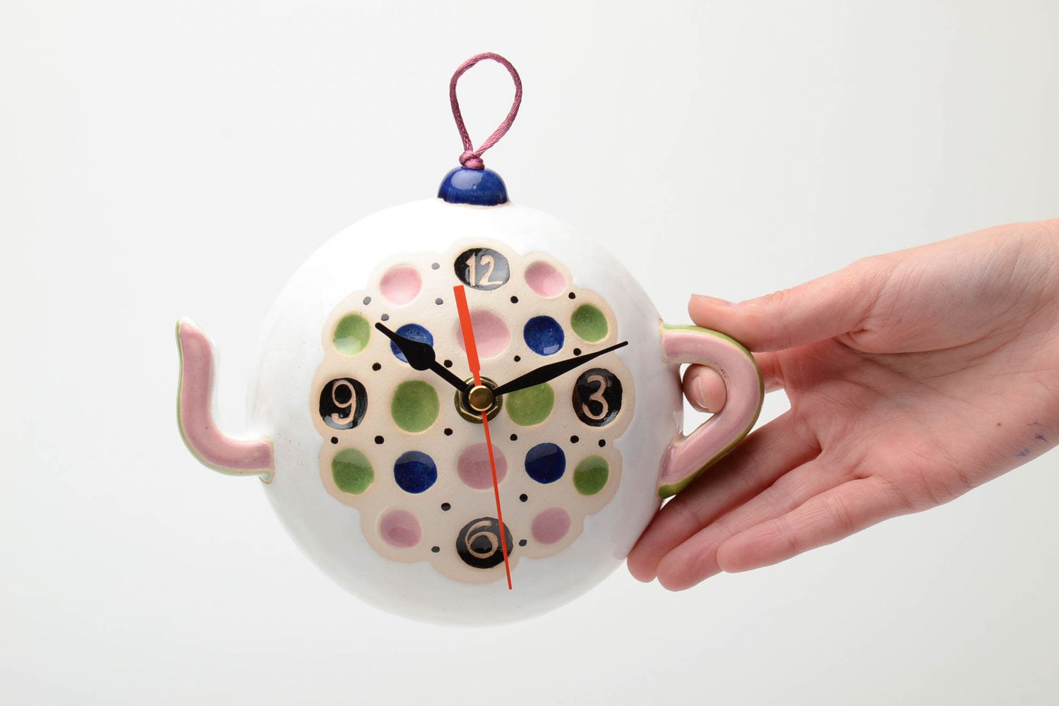 Ceramic clock in the shape of teapot photo 5