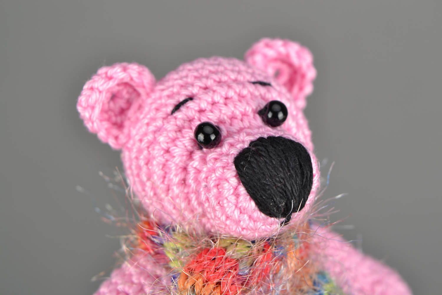 Crochet bear with a scarf photo 5
