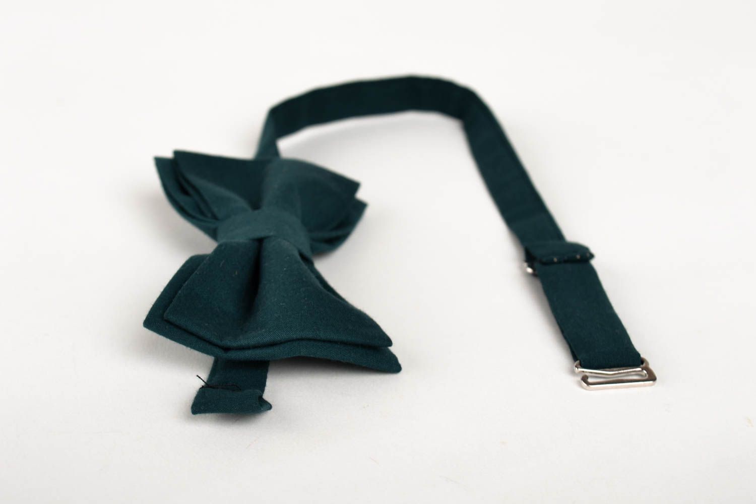 Corbata de lazo en color verde artesanal pajarita moderna accesorio unisex foto 4