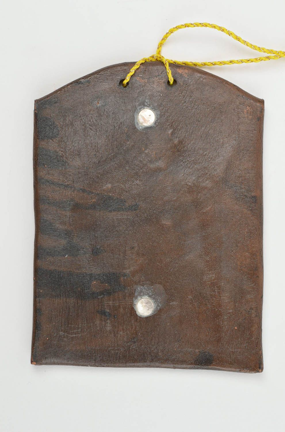 Декоративный расписной магнит подвеска для интерьера из красной глины Застолье фото 4