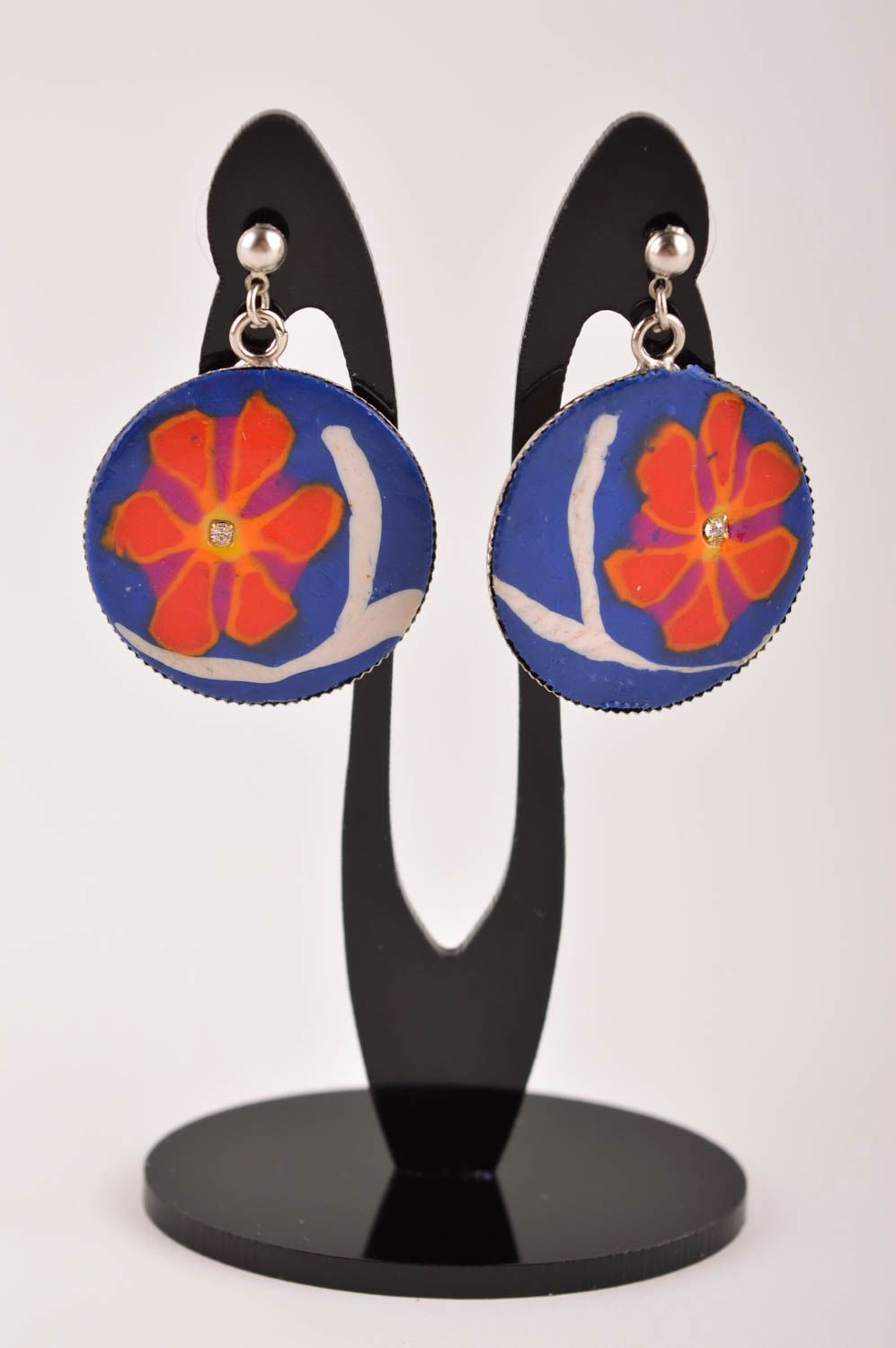 Handmade designer polymer earrings fashion jewelry long earrings with charms photo 2