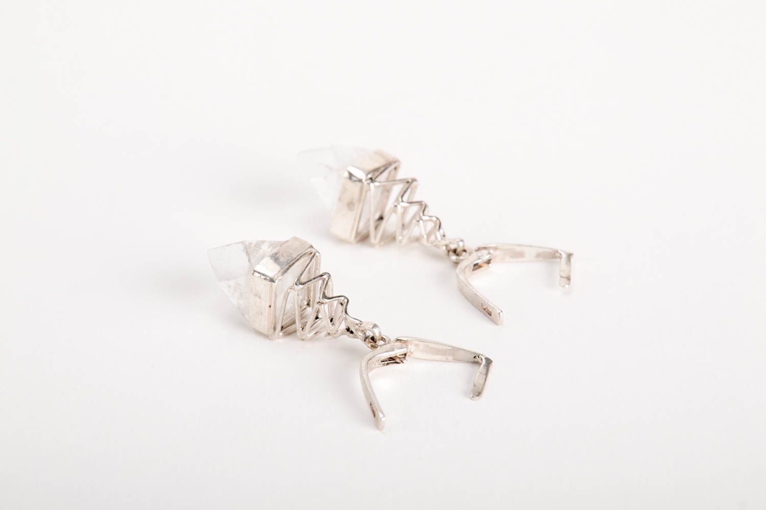 Handmade Silberschmuck Ohrringe silberne Ohrhänger Ohrringe für Damen lang schön foto 3