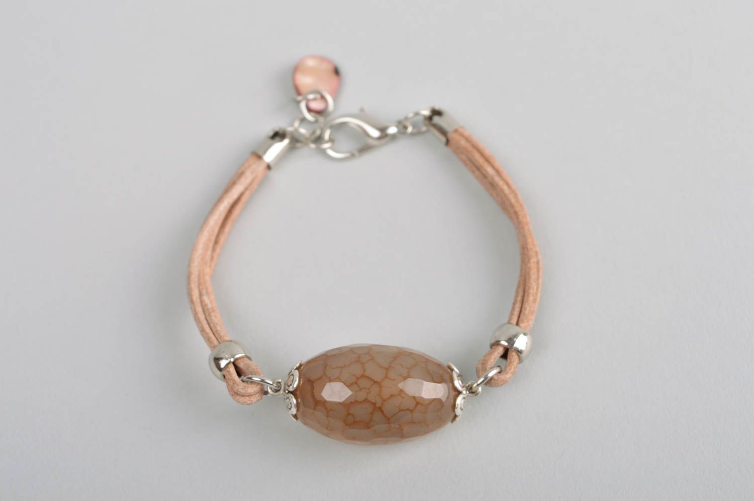 Handmade gemstone bracelet leather bracelet designs accessories for girls photo 2