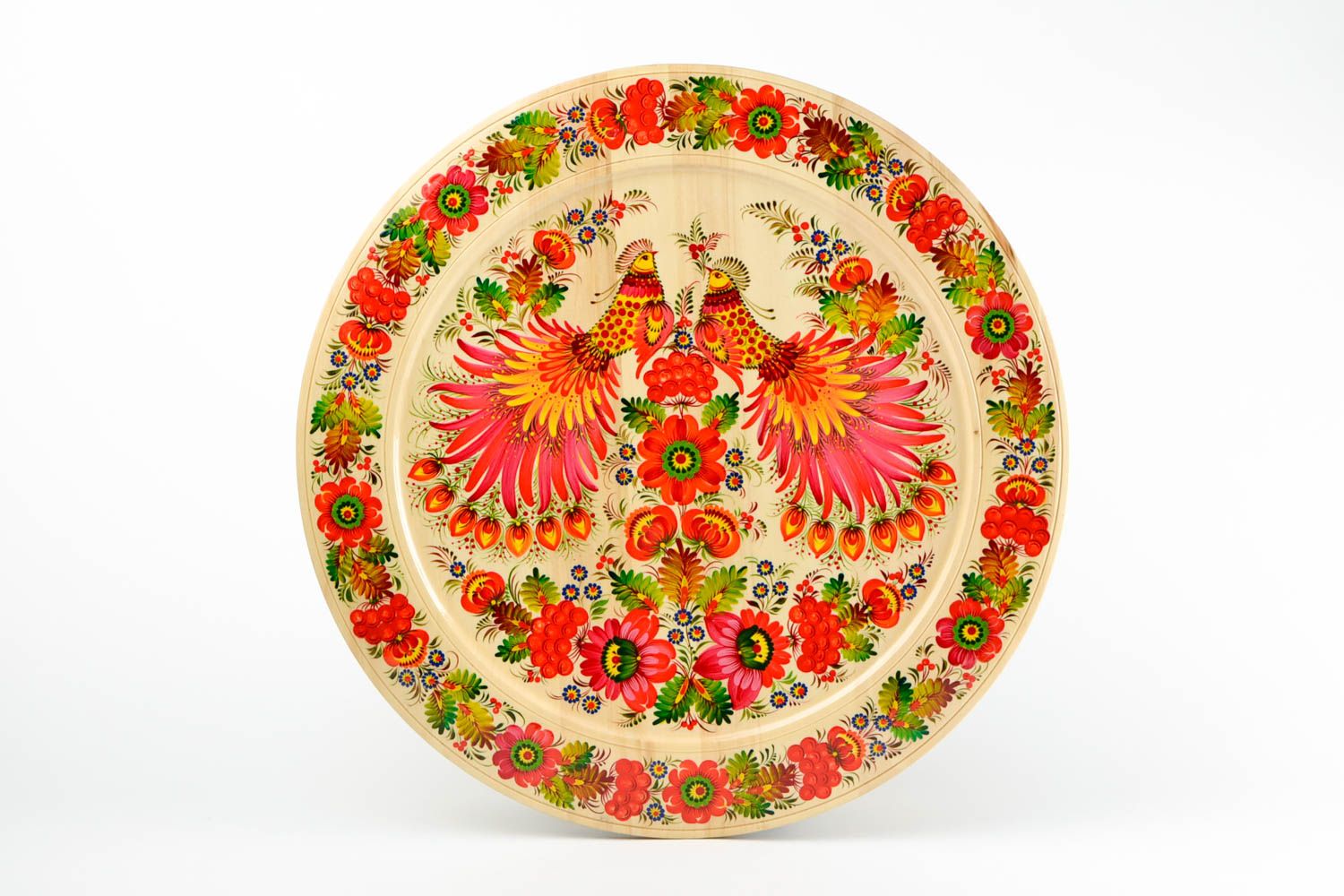 Деревянная тарелка ручной работы декор для дома декоративная тарелка яркая фото 4